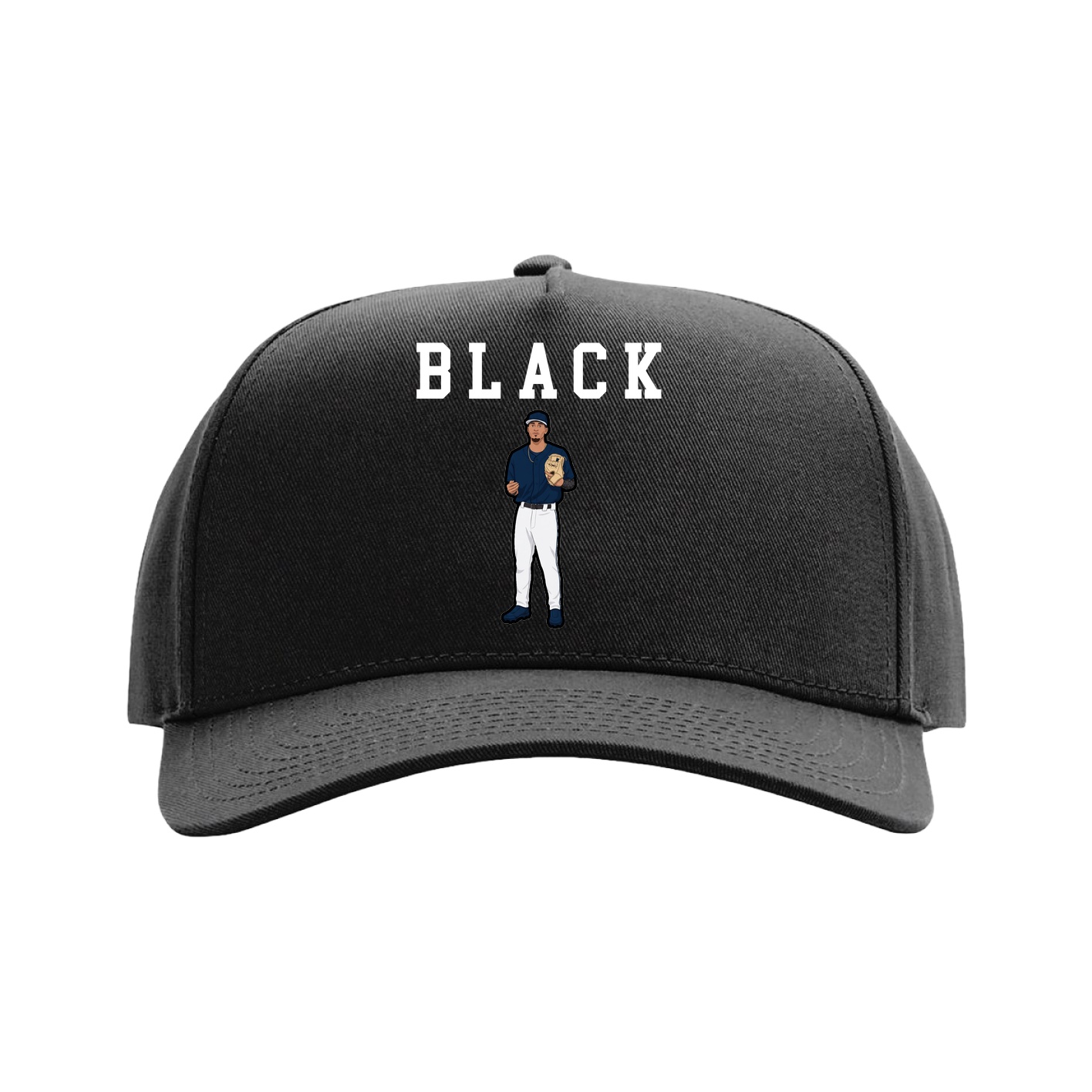 Full Fabric Five-Panel Champ Cap — Shirsey in Black
