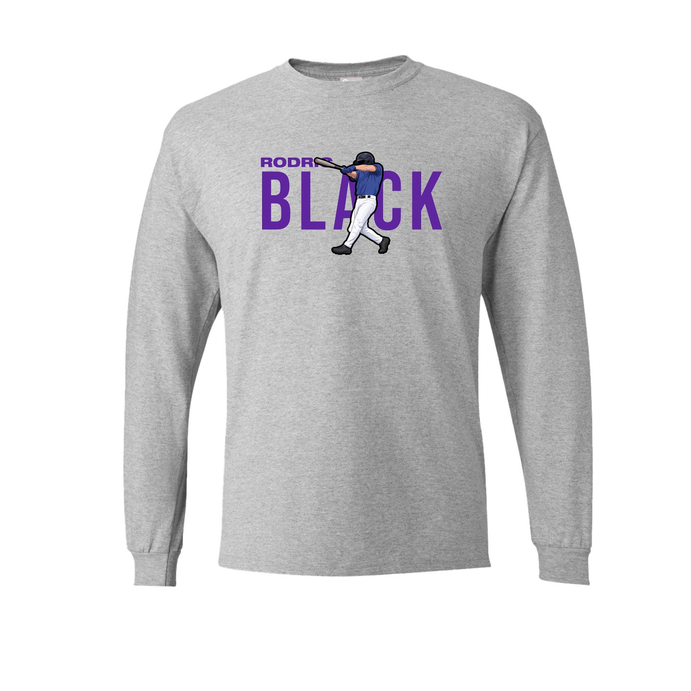 Long Sleeve Tee — Player Name in Grey