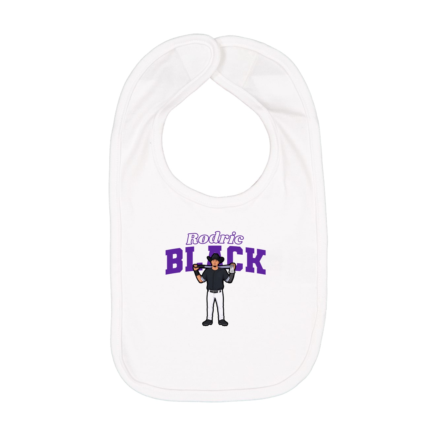 Infant Bib — Name Arch in White