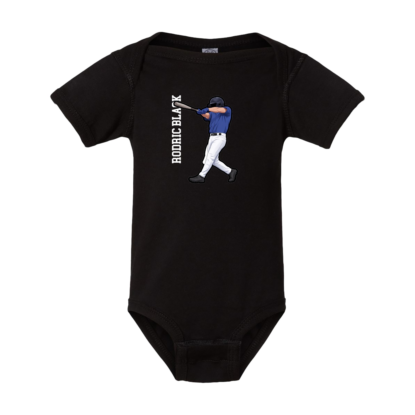 Baby Onesie — Name Vertical in Black