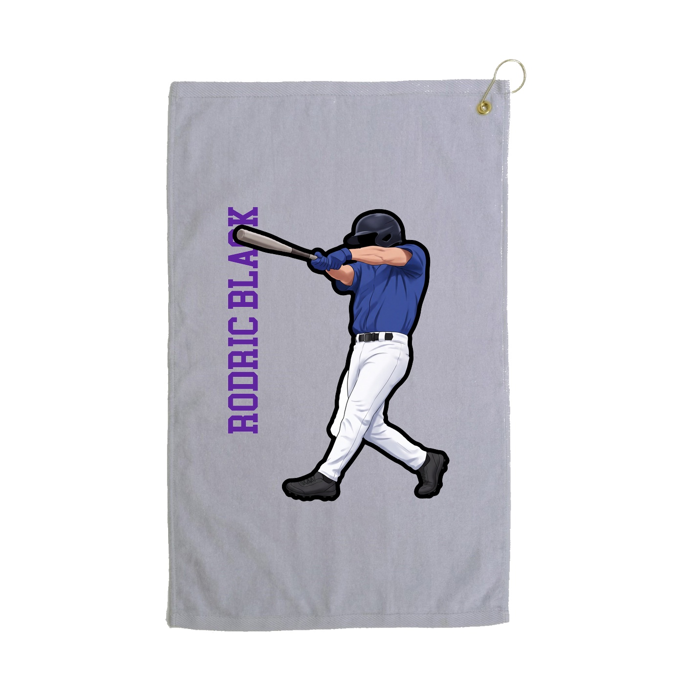 Golf Towel — Name Vertical in Grey