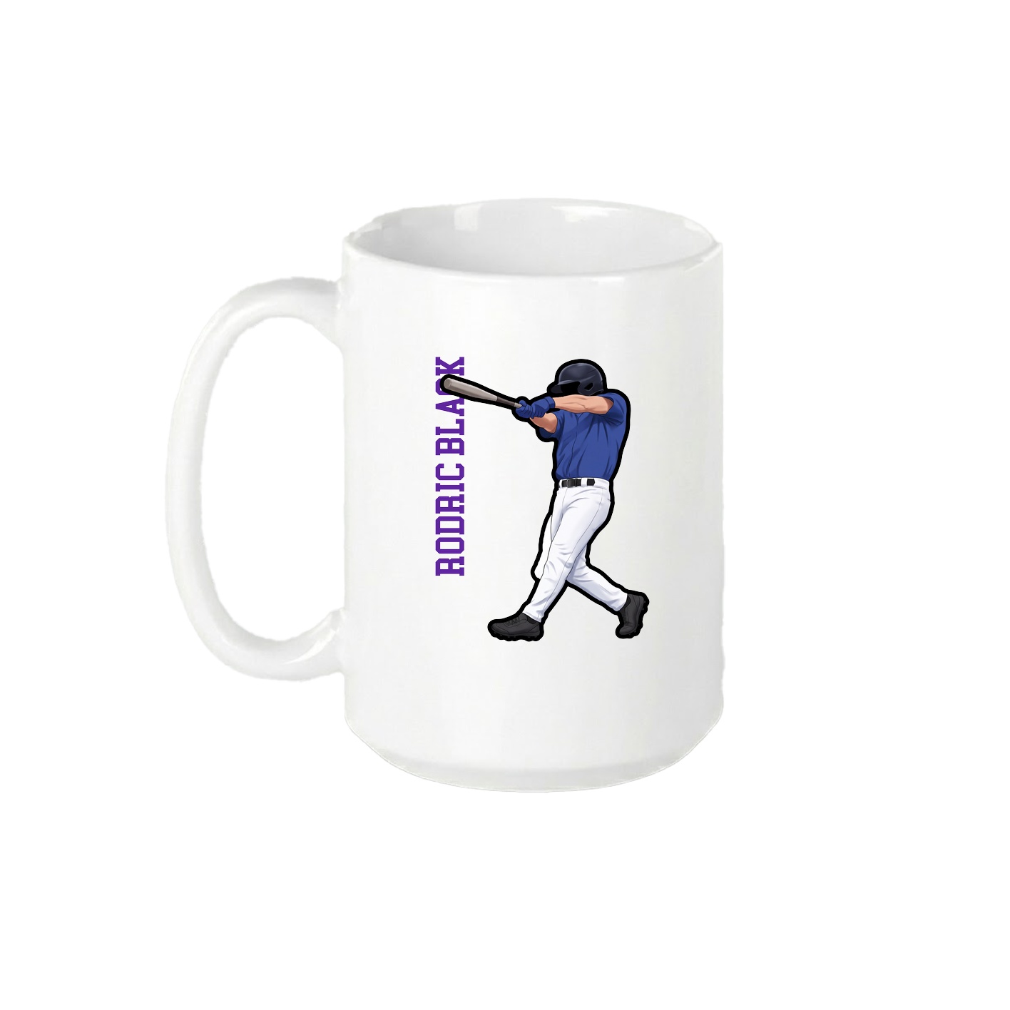 15oz Coffee Mug — Name Vertical in White