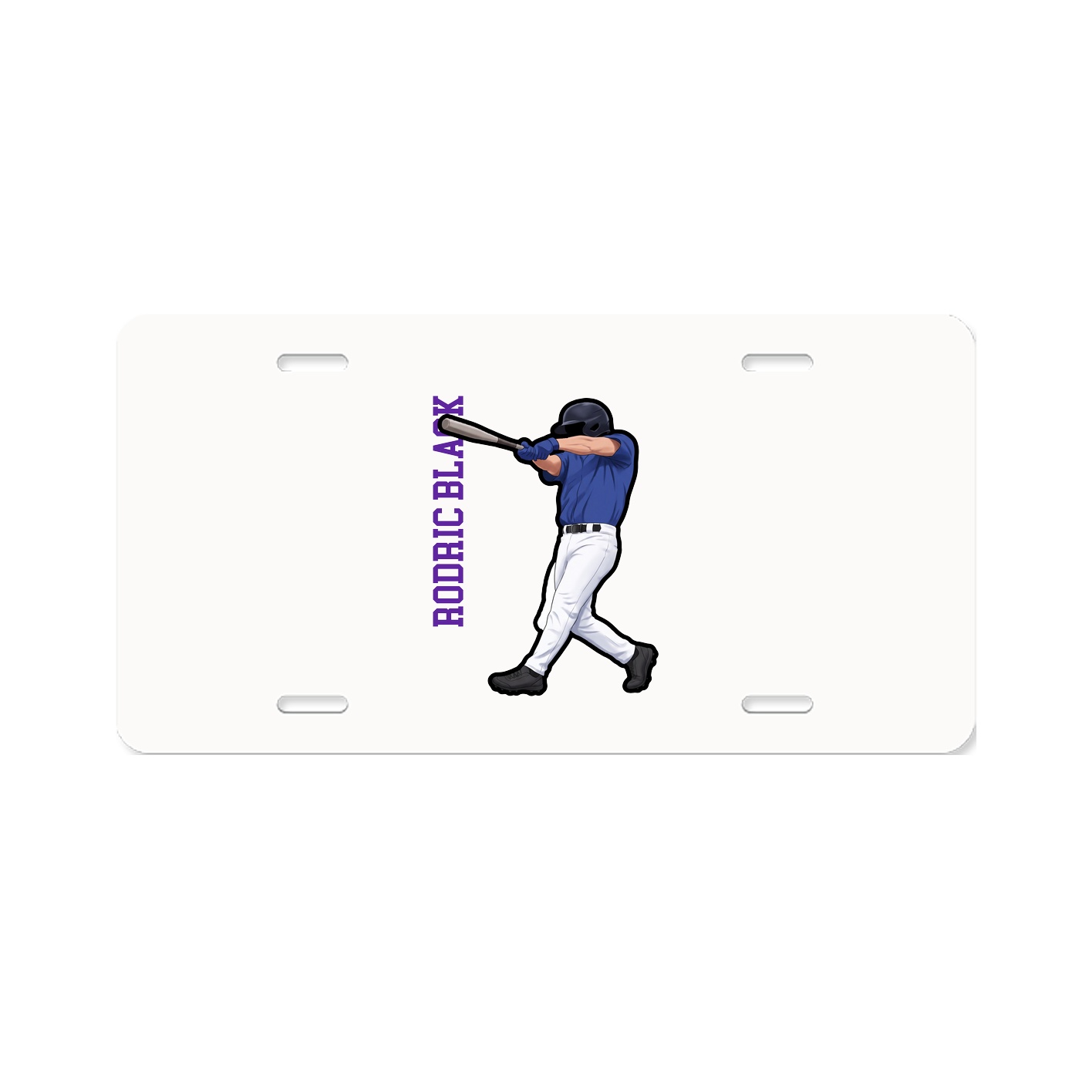 License Plate — Name Vertical in Classic