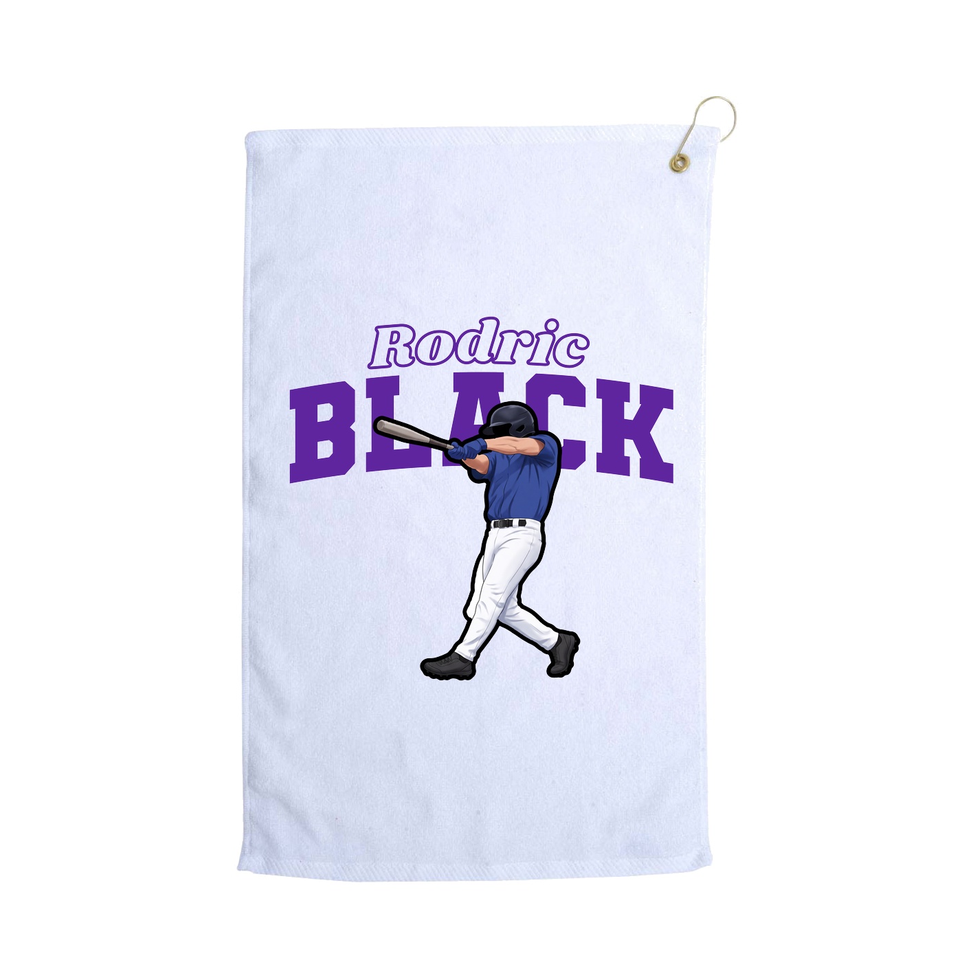 Golf Towel — Name Arch in White