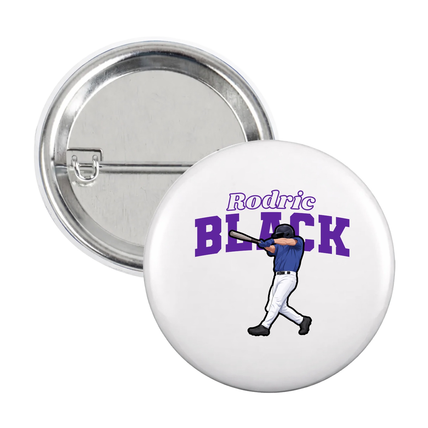 Game Day Button — Name Arch in White