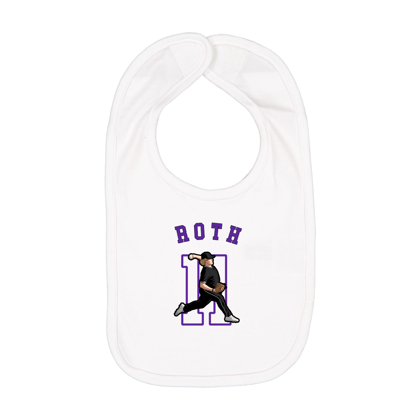 Infant Bib — Shirsey Arch in White