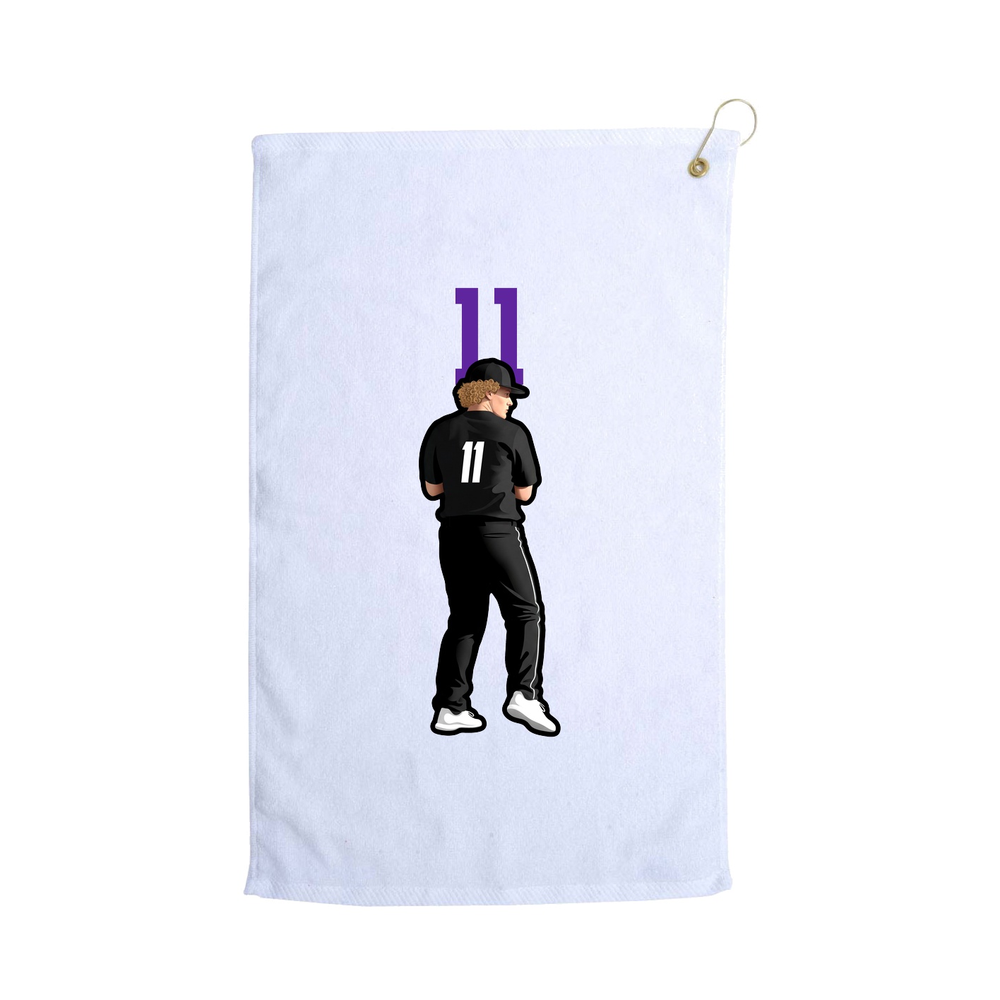 Golf Towel — Number Top in White