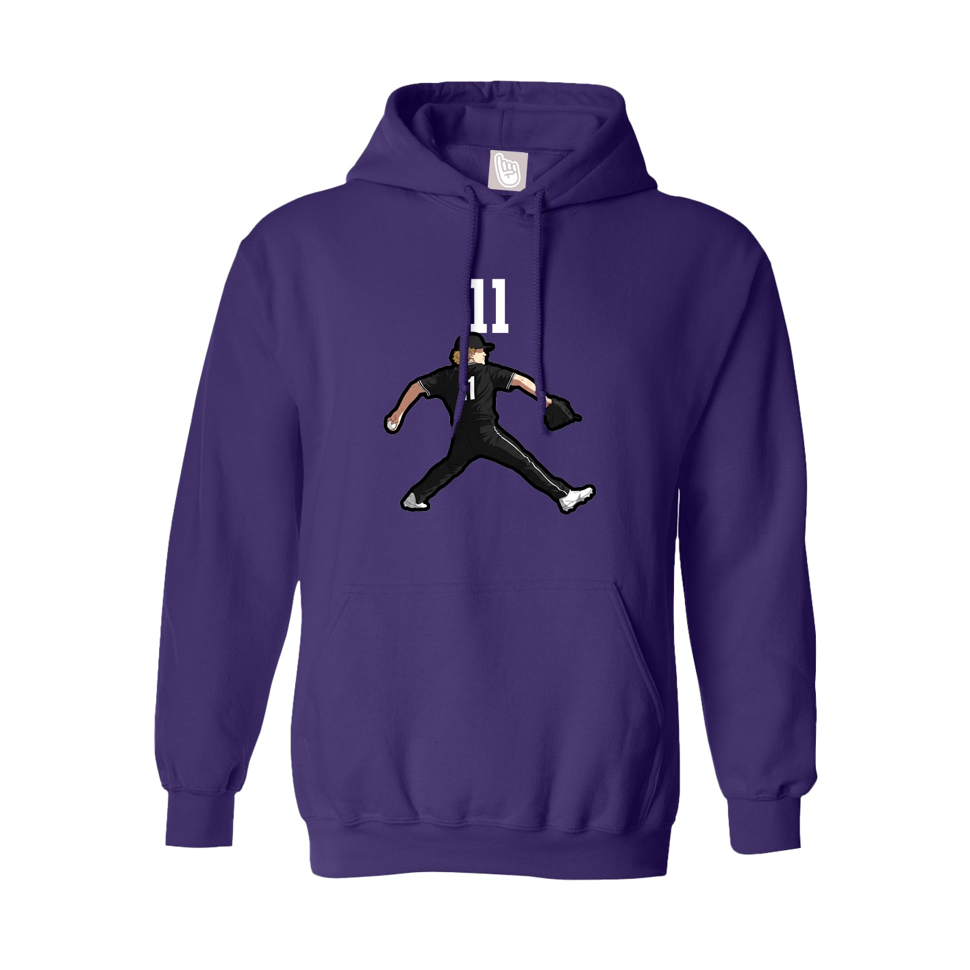 Youth Hoodie — Number Top in Purple
