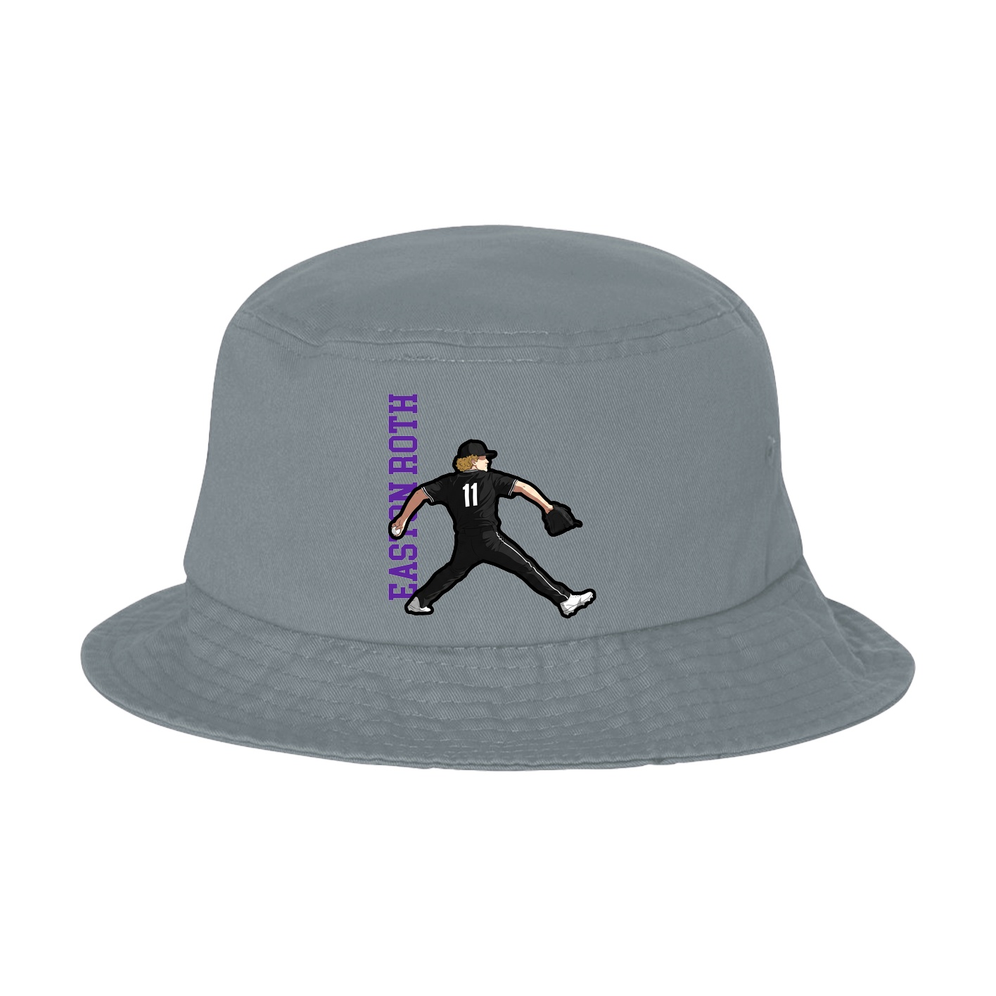 Bucket Cap — Name Vertical in Grey