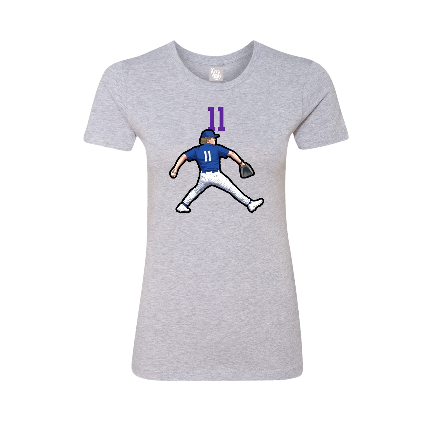 Fitted Women's Tee — Number Top in Grey