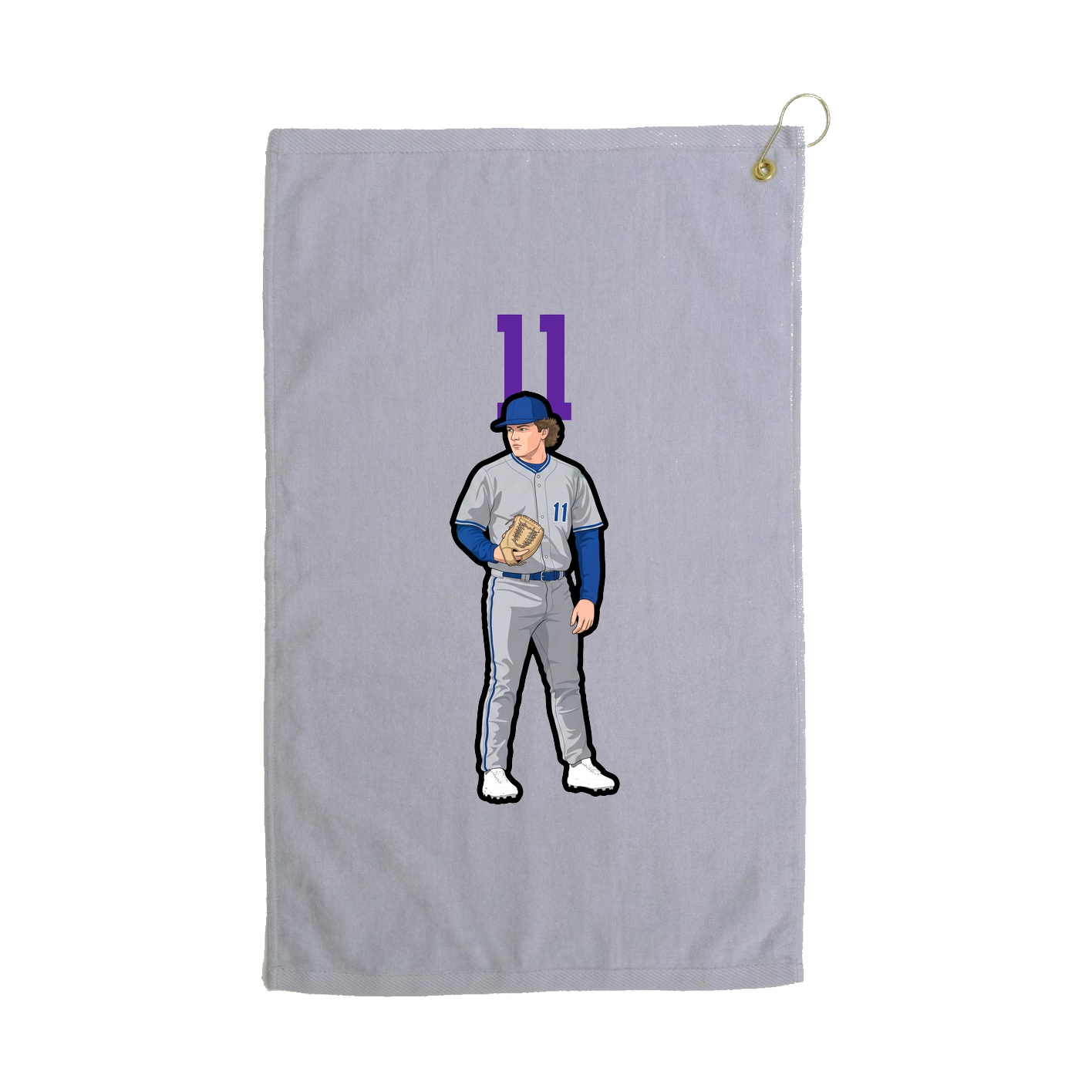 Golf Towel — Number Top in Grey