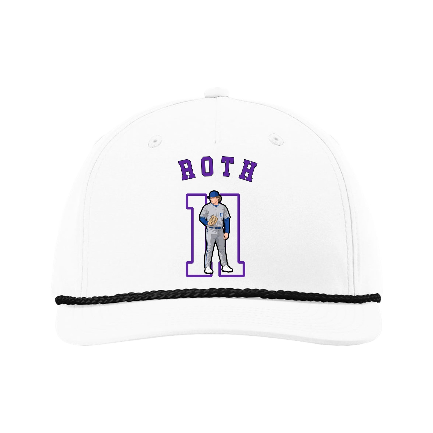 Five-Panel Classic Rope Cap — Shirsey Arch in White