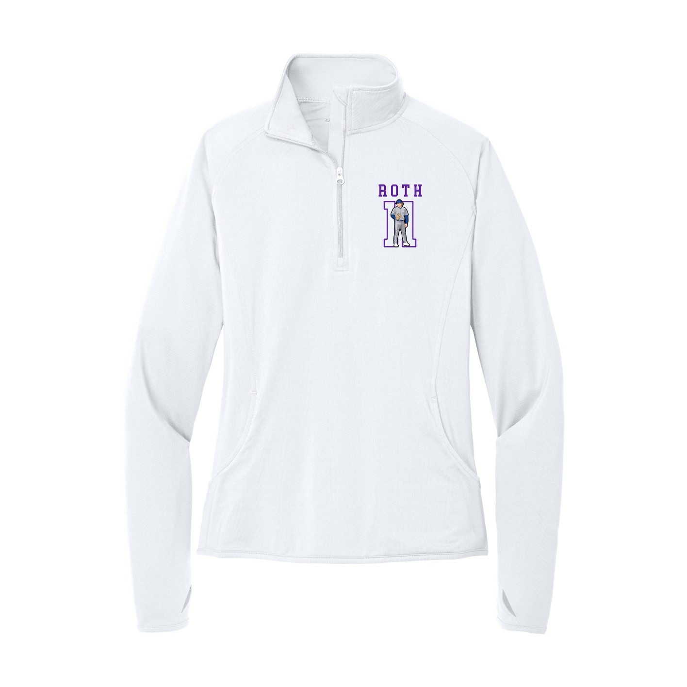 Women's Q-Zip Pullover — Shirsey in White