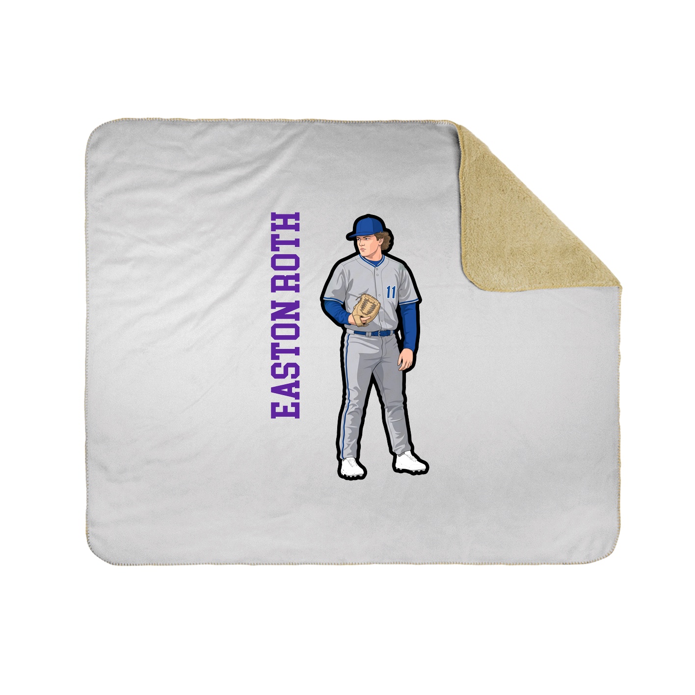 Throw Blanket — Name Vertical in White