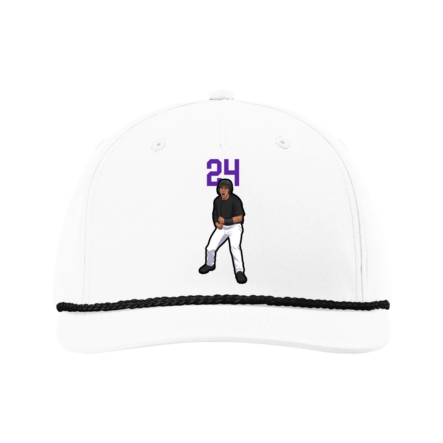 Five-Panel Classic Rope Cap — Number Top in White