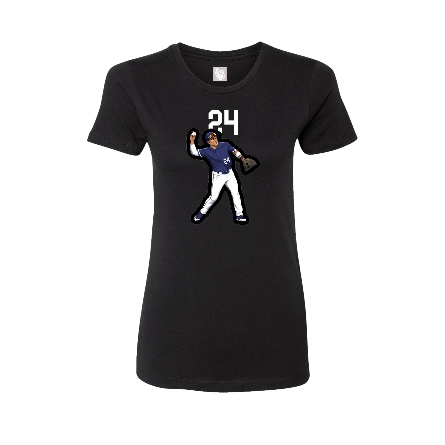 Fitted Women's Tee — Number Top in Black
