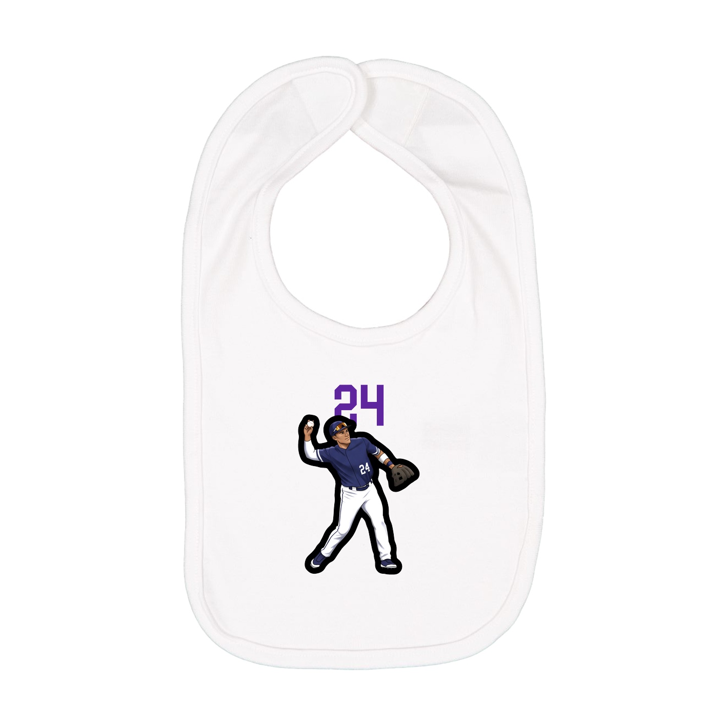 Infant Bib — Number Top in White