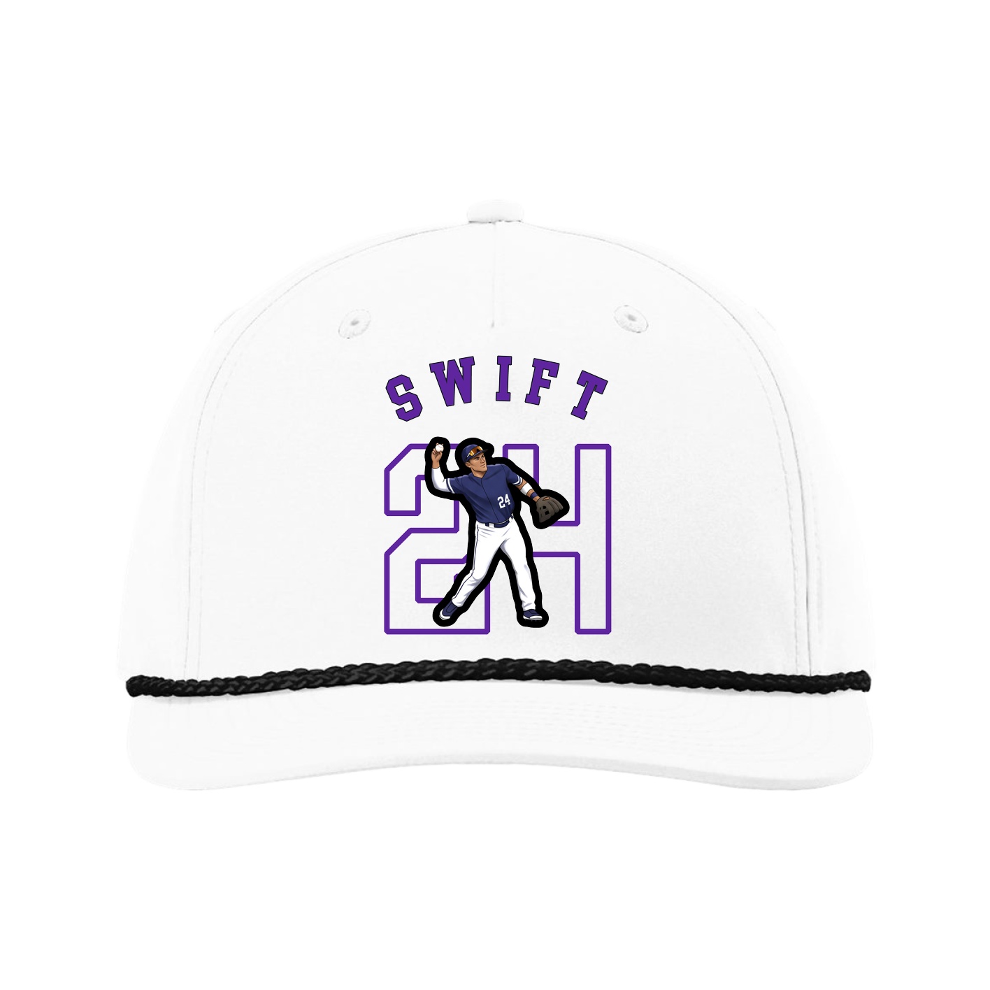 Five-Panel Classic Rope Cap — Shirsey Arch in White