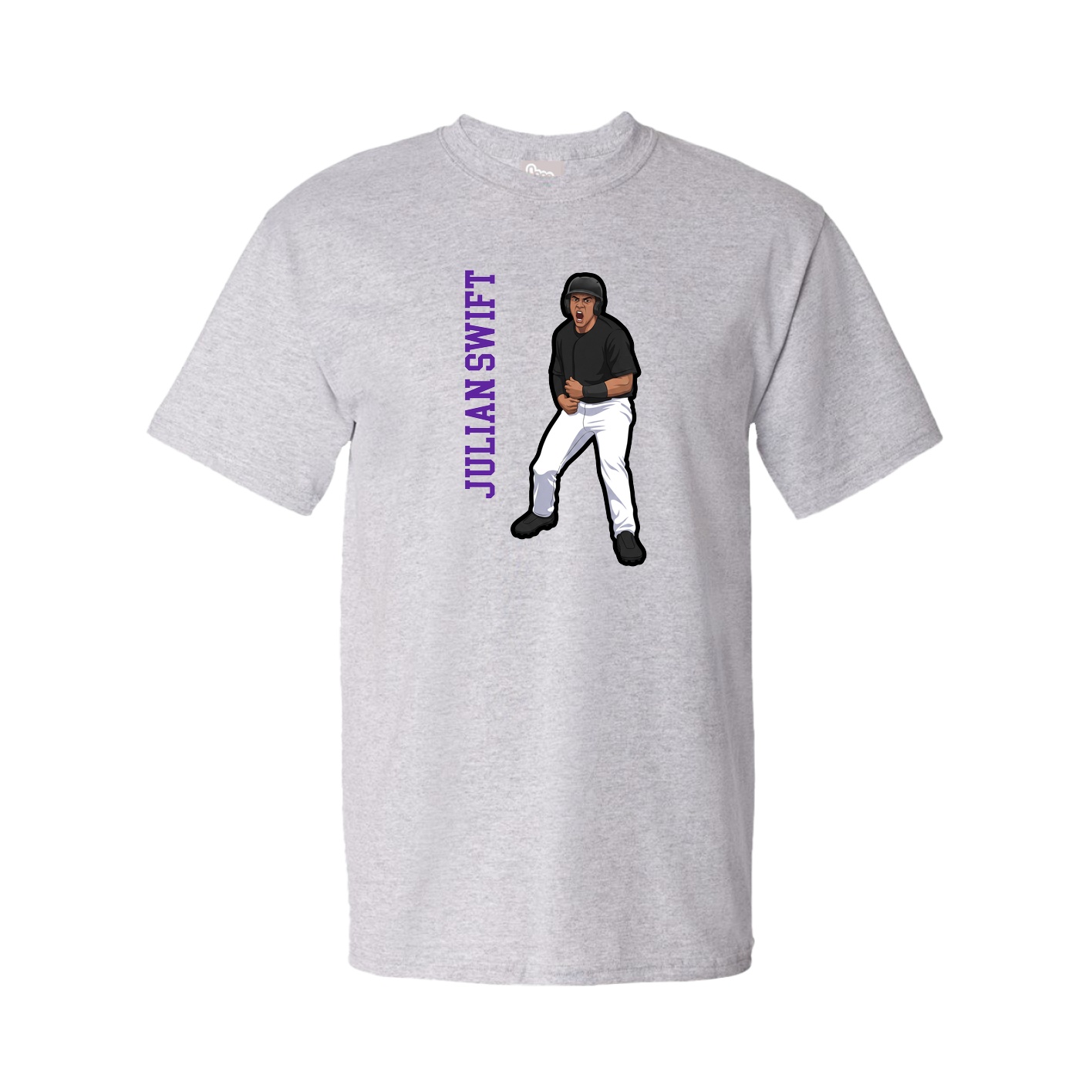 Tee — Name Vertical in Grey