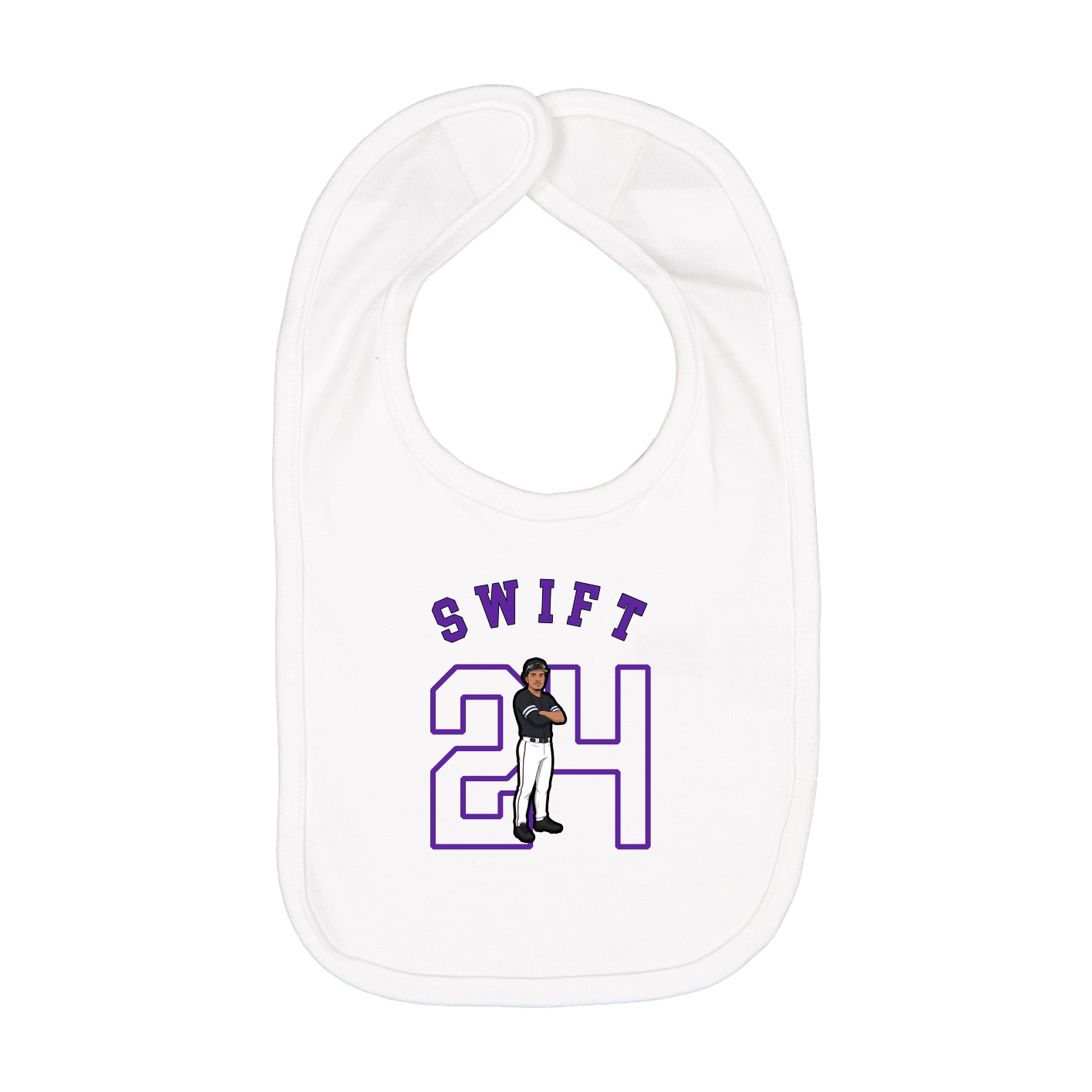 Infant Bib — Shirsey Arch in White