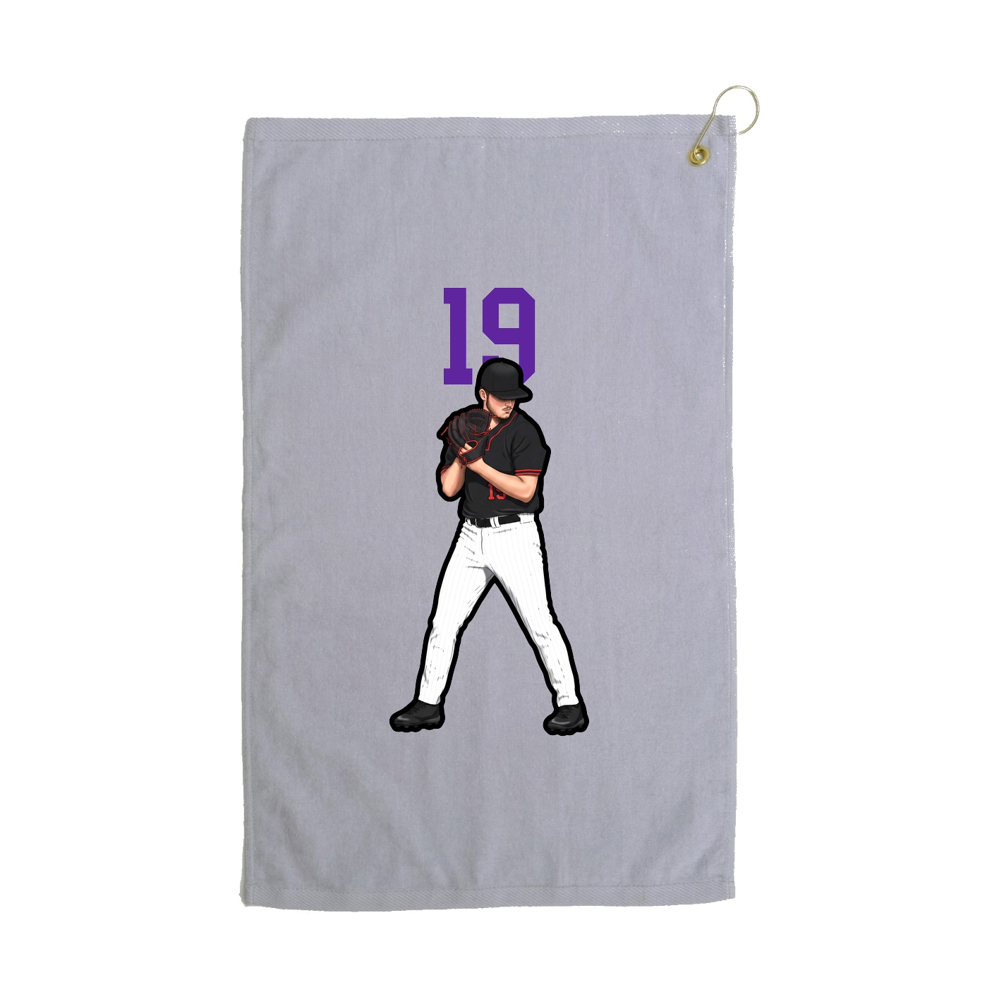 Golf Towel — Number Top in Grey