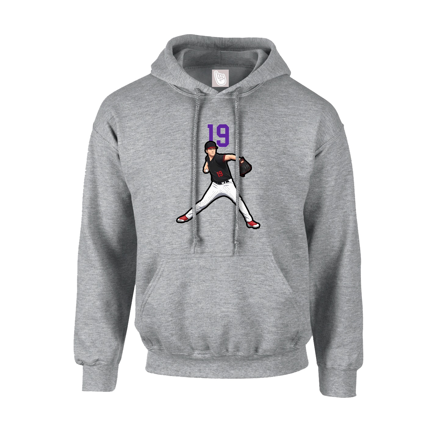 Youth Hoodie — Number Top in Grey