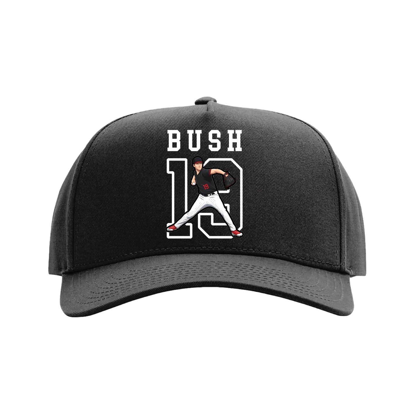 Full Fabric Five-Panel Champ Cap — Shirsey in Black