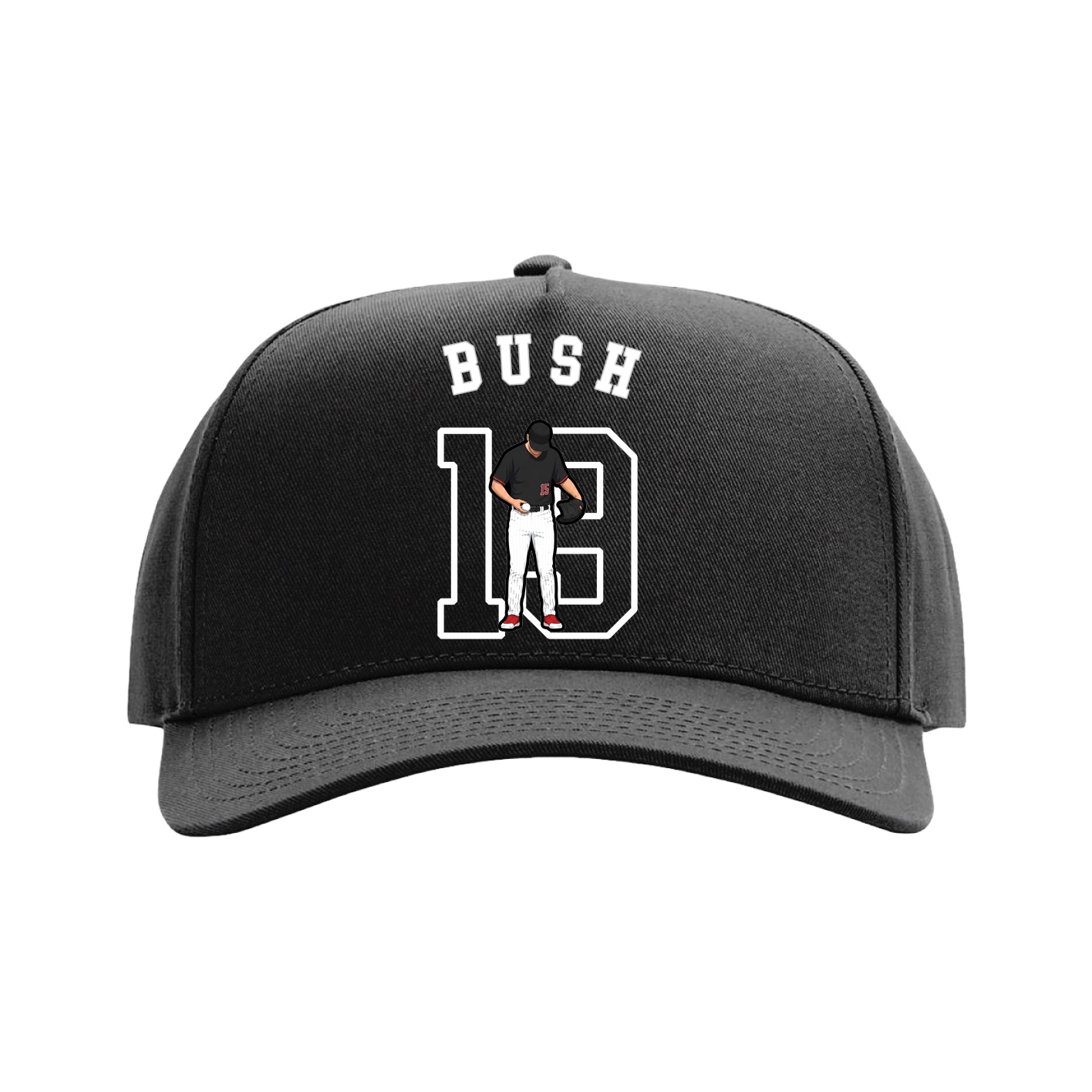 Full Fabric Five-Panel Champ Cap — Shirsey Arch in Black