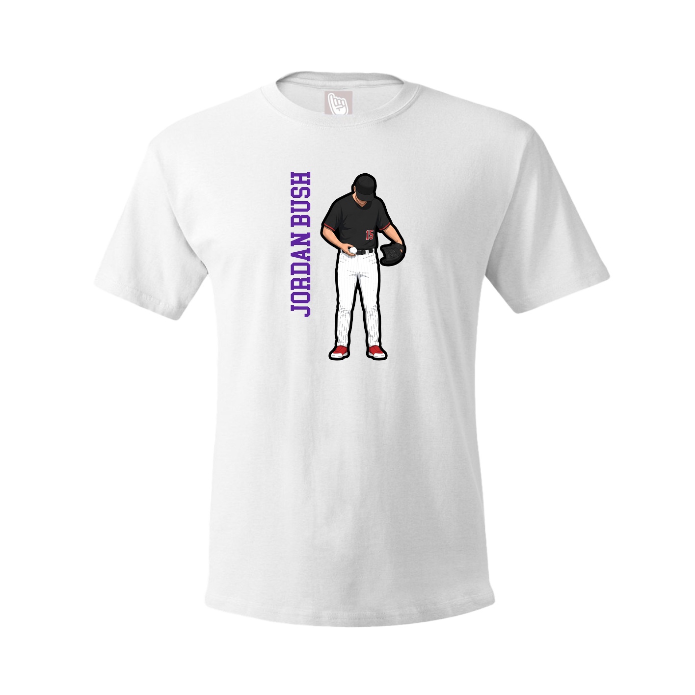Youth Tee — Name Vertical in White