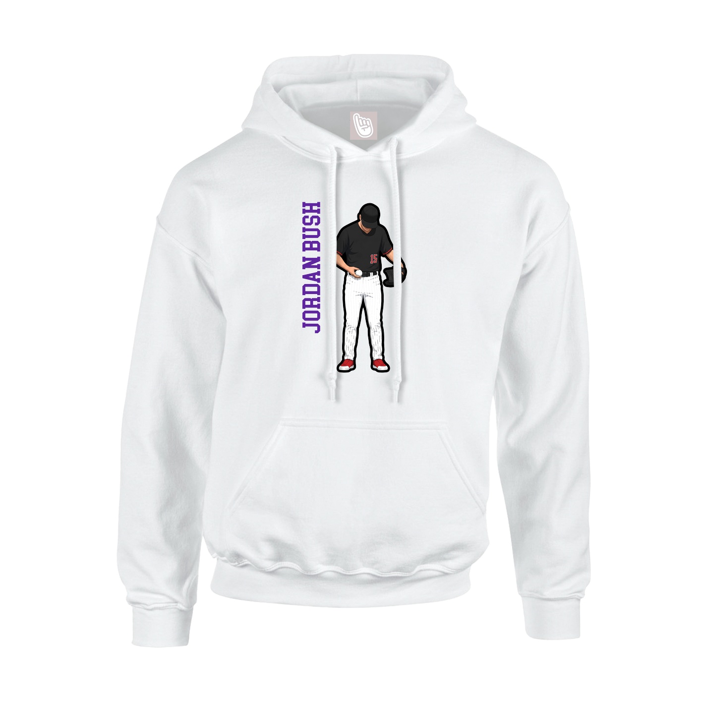 Hoodie — Name Vertical in White