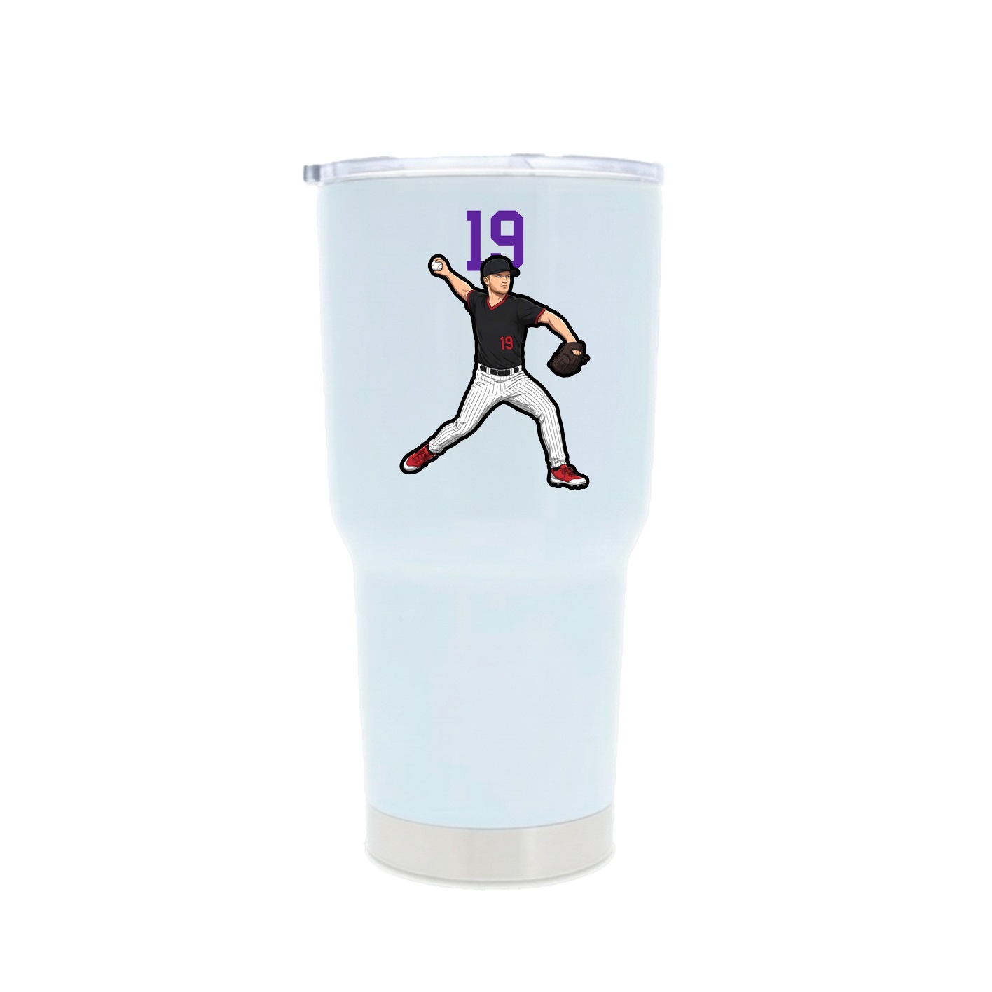 30oz Stainless Steel Tumbler — Number Top in White