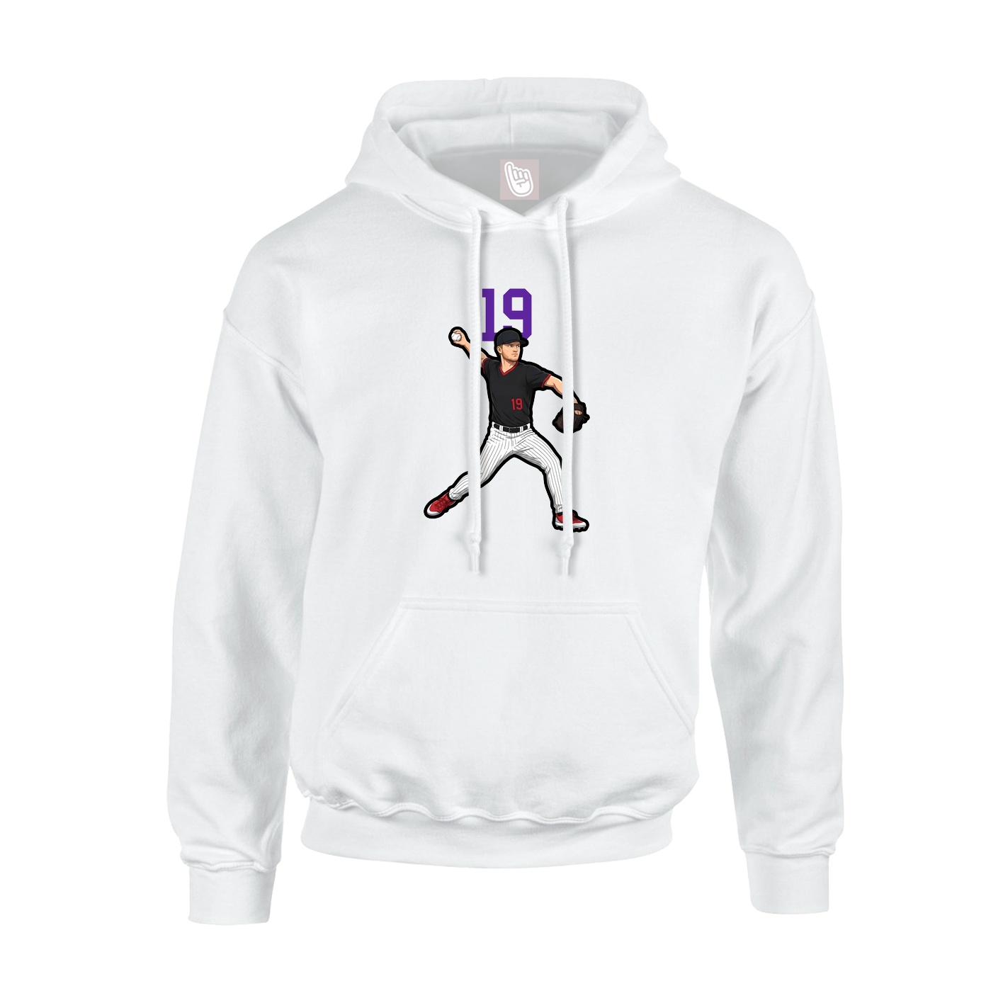 Youth Hoodie — Number Top in White