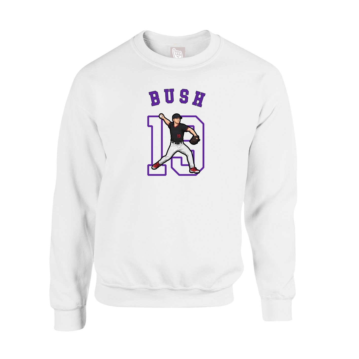 Fleece Crew — Shirsey Arch in White