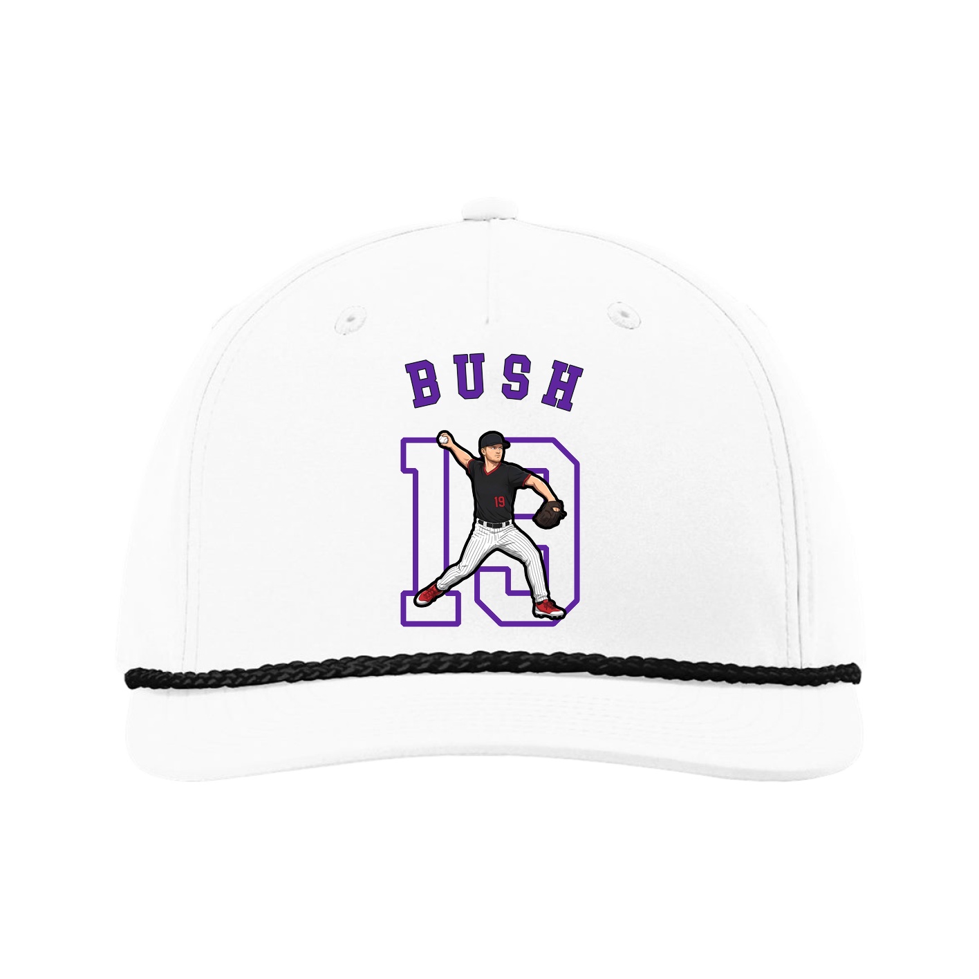 Five-Panel Classic Rope Cap — Shirsey Arch in White