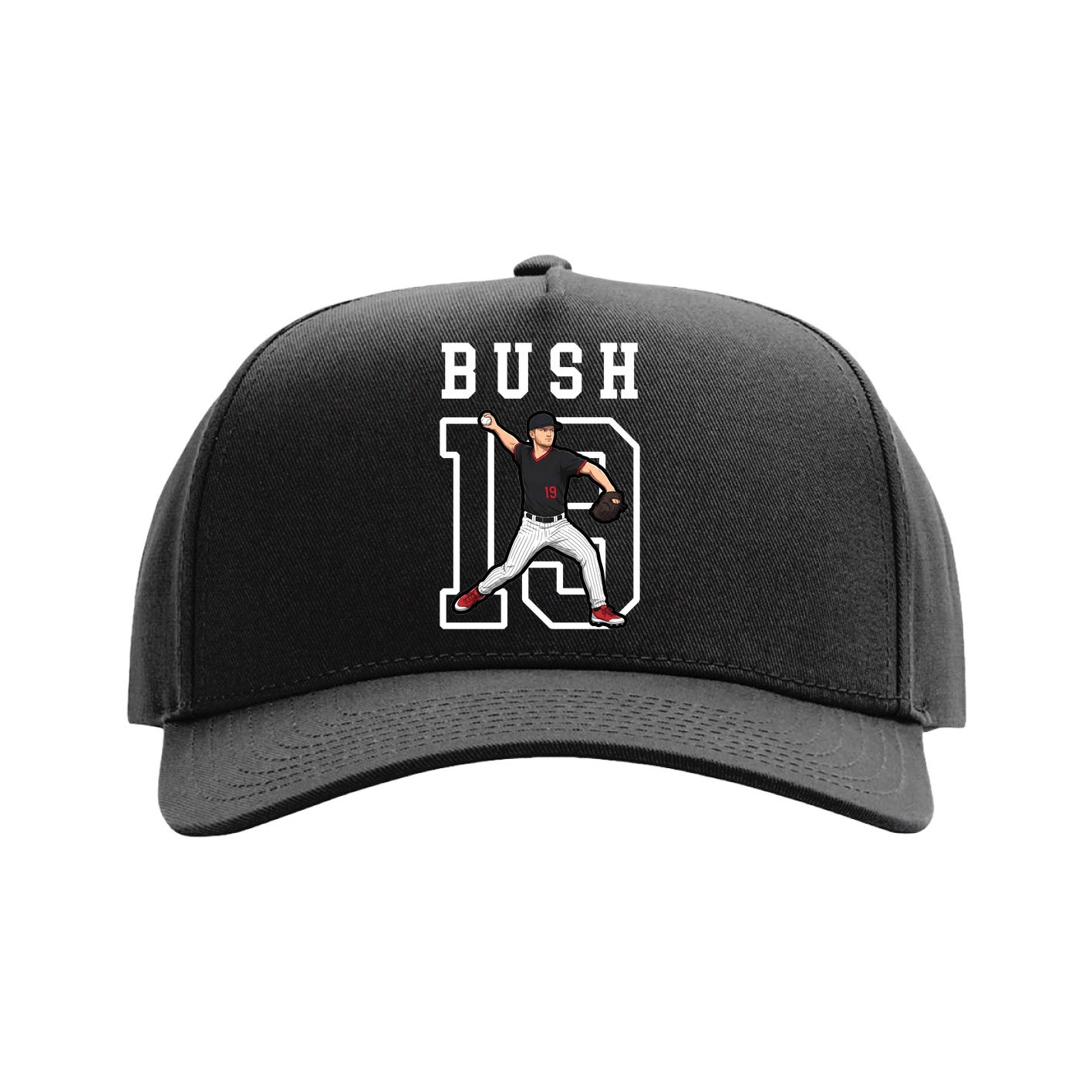 Full Fabric Five-Panel Champ Cap — Shirsey in Black