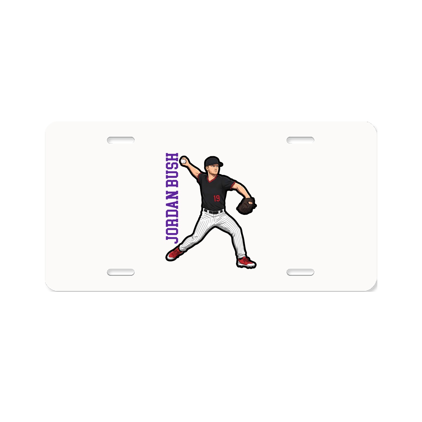 License Plate — Name Vertical in Classic