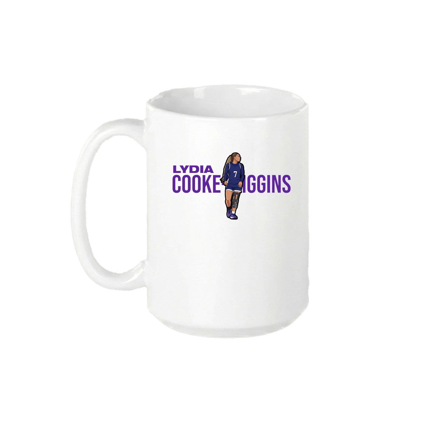 15oz Coffee Mug — Player Name in White
