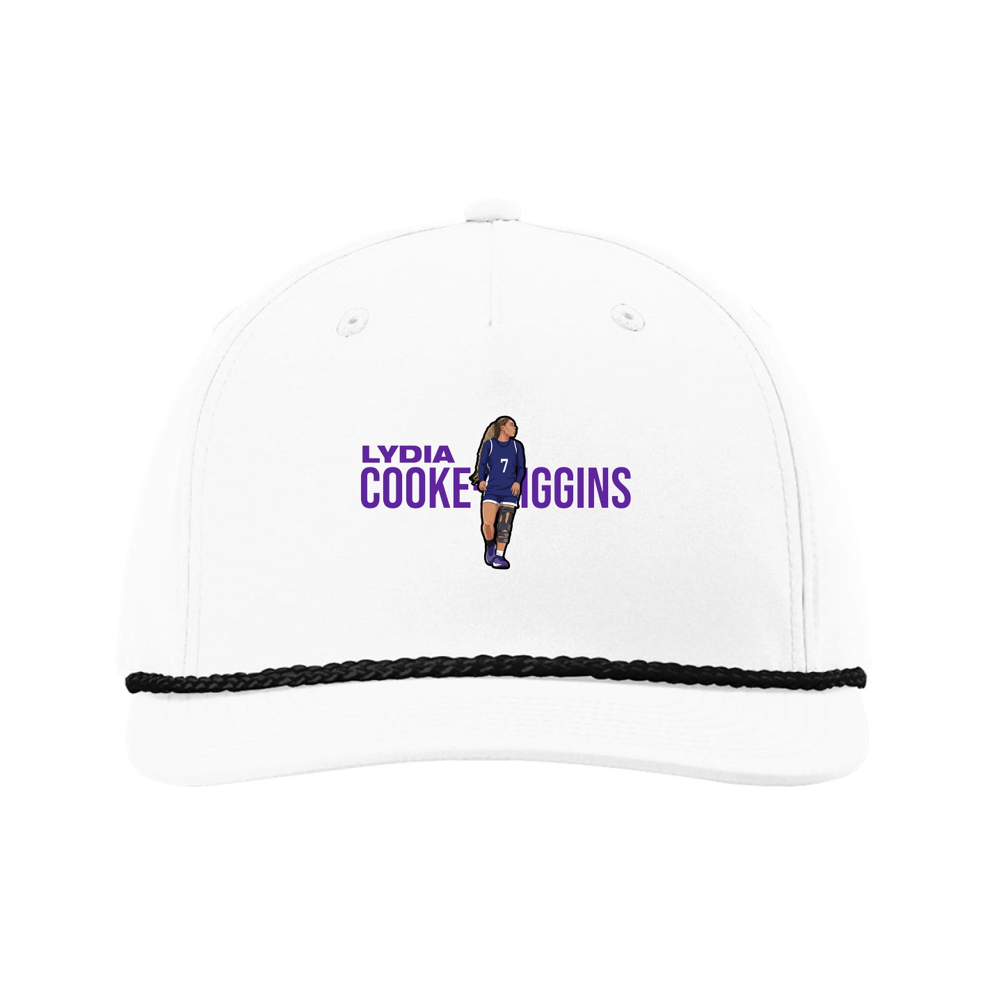 Five-Panel Classic Rope Cap — Player Name in White