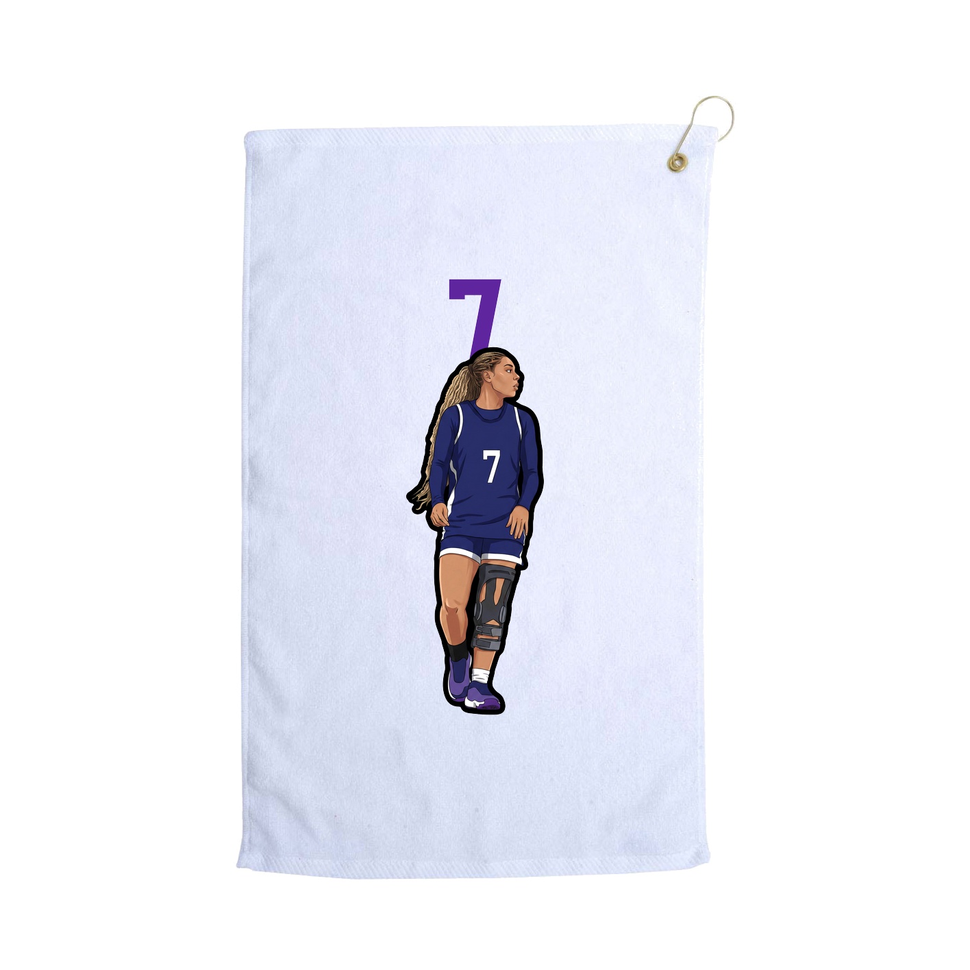 Golf Towel — Number Top in White