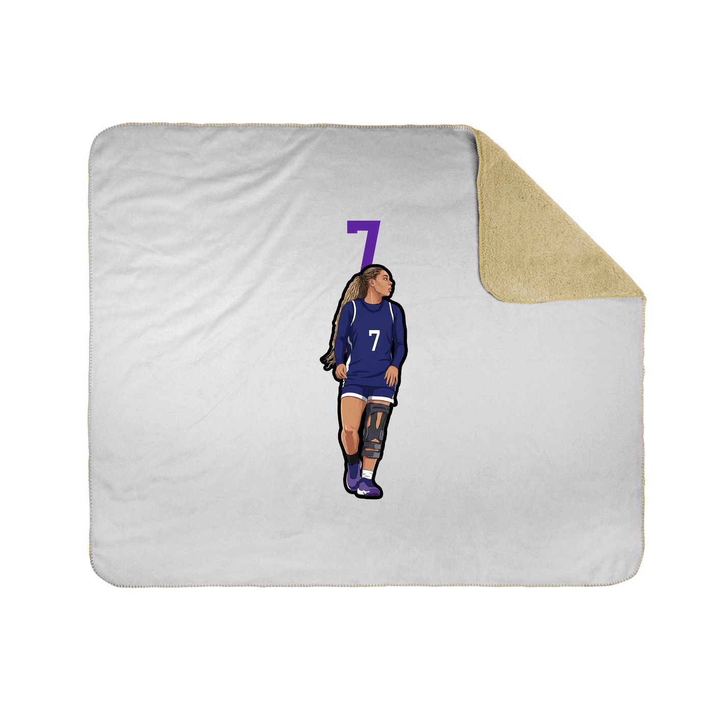 Throw Blanket — Number Top in White