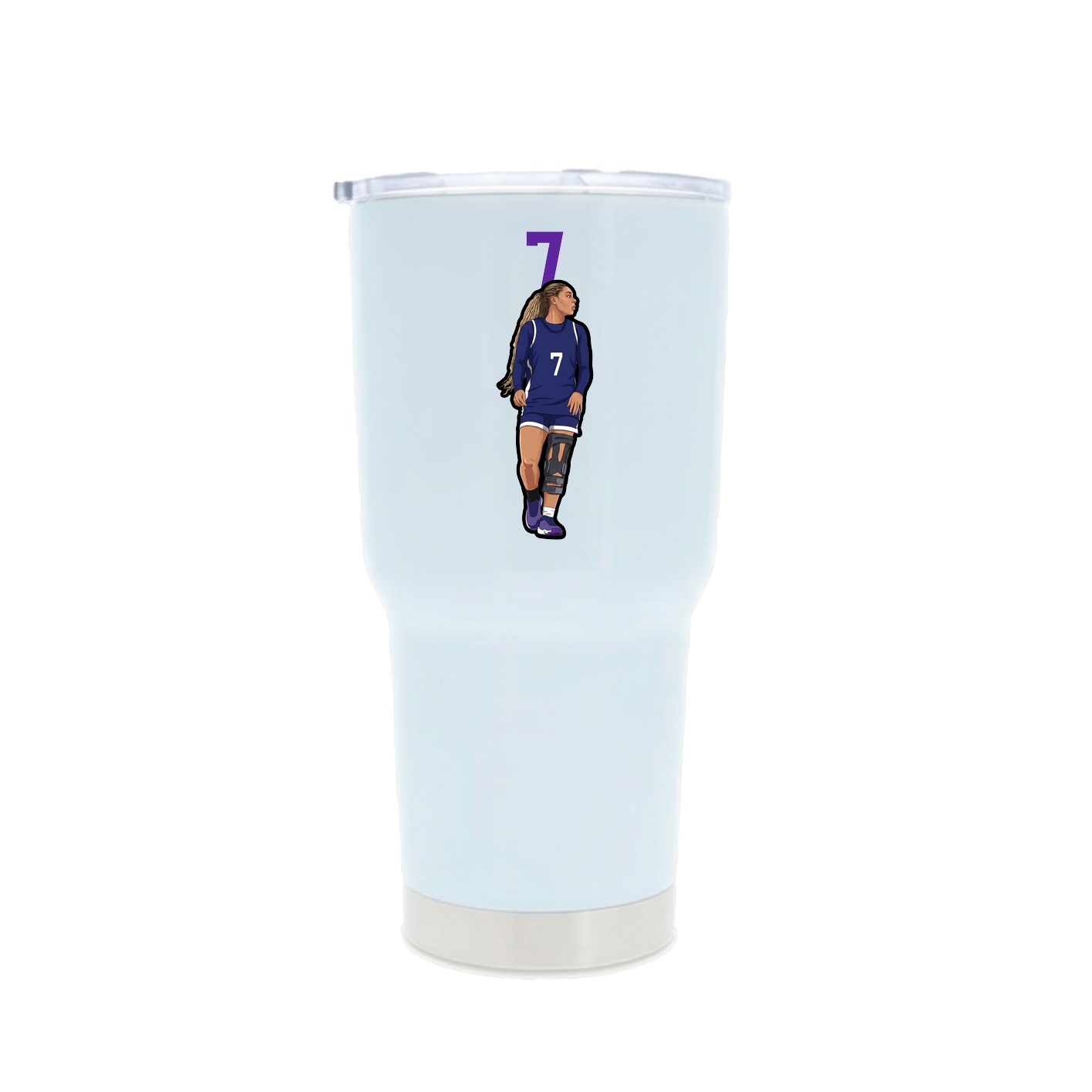 30oz Stainless Steel Tumbler — Number Top in White