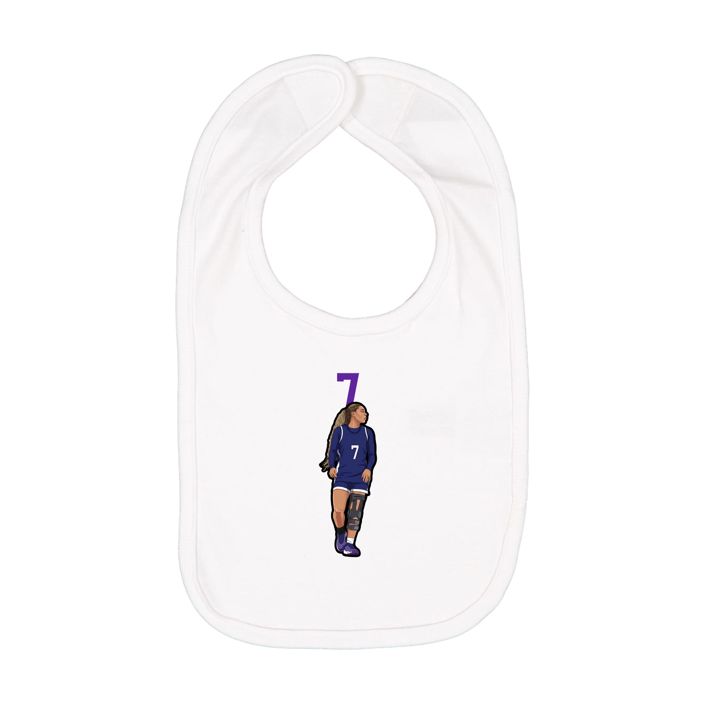 Infant Bib — Number Top in White
