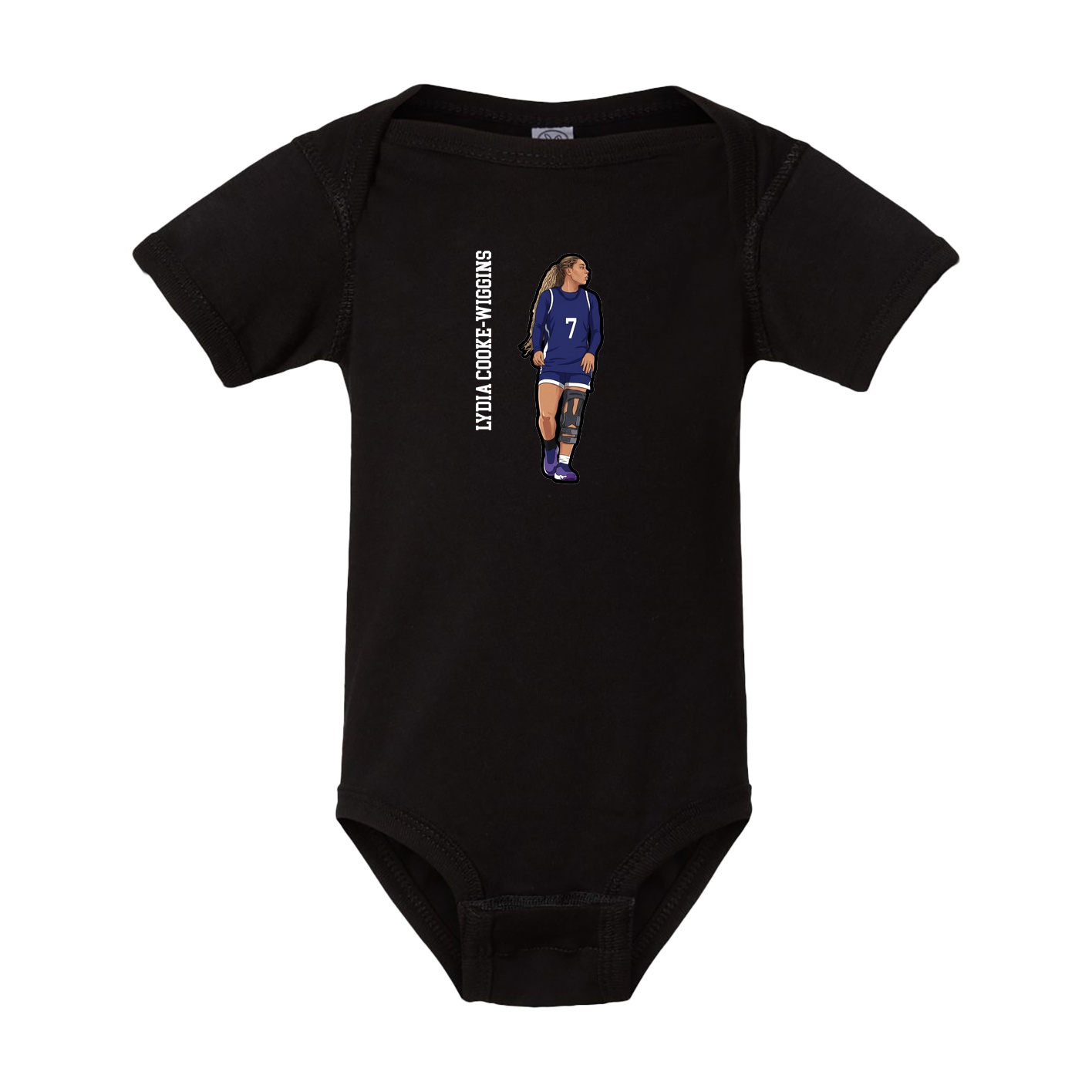 Baby Onesie — Name Vertical in Black