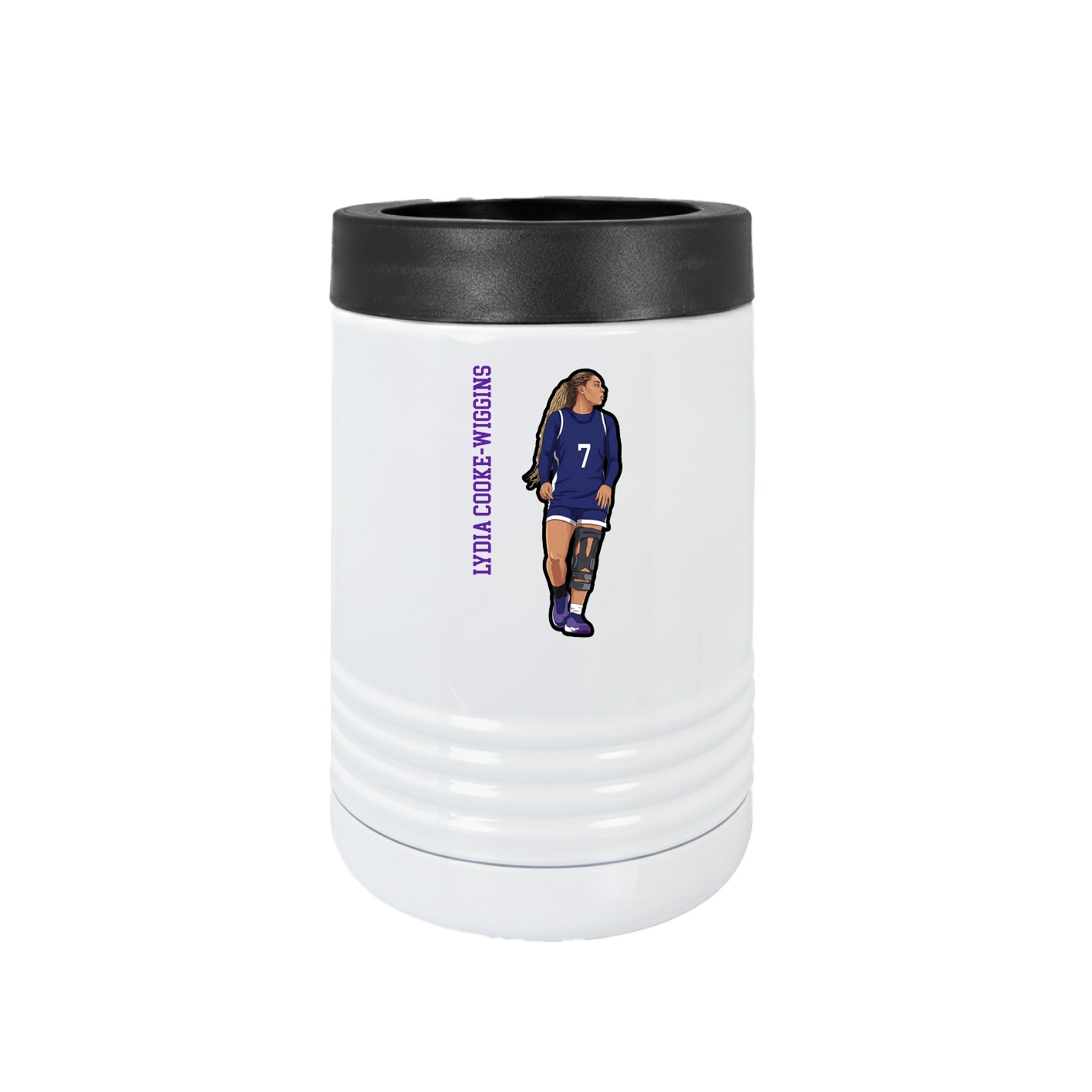 Beverage Holder — Name Vertical in White