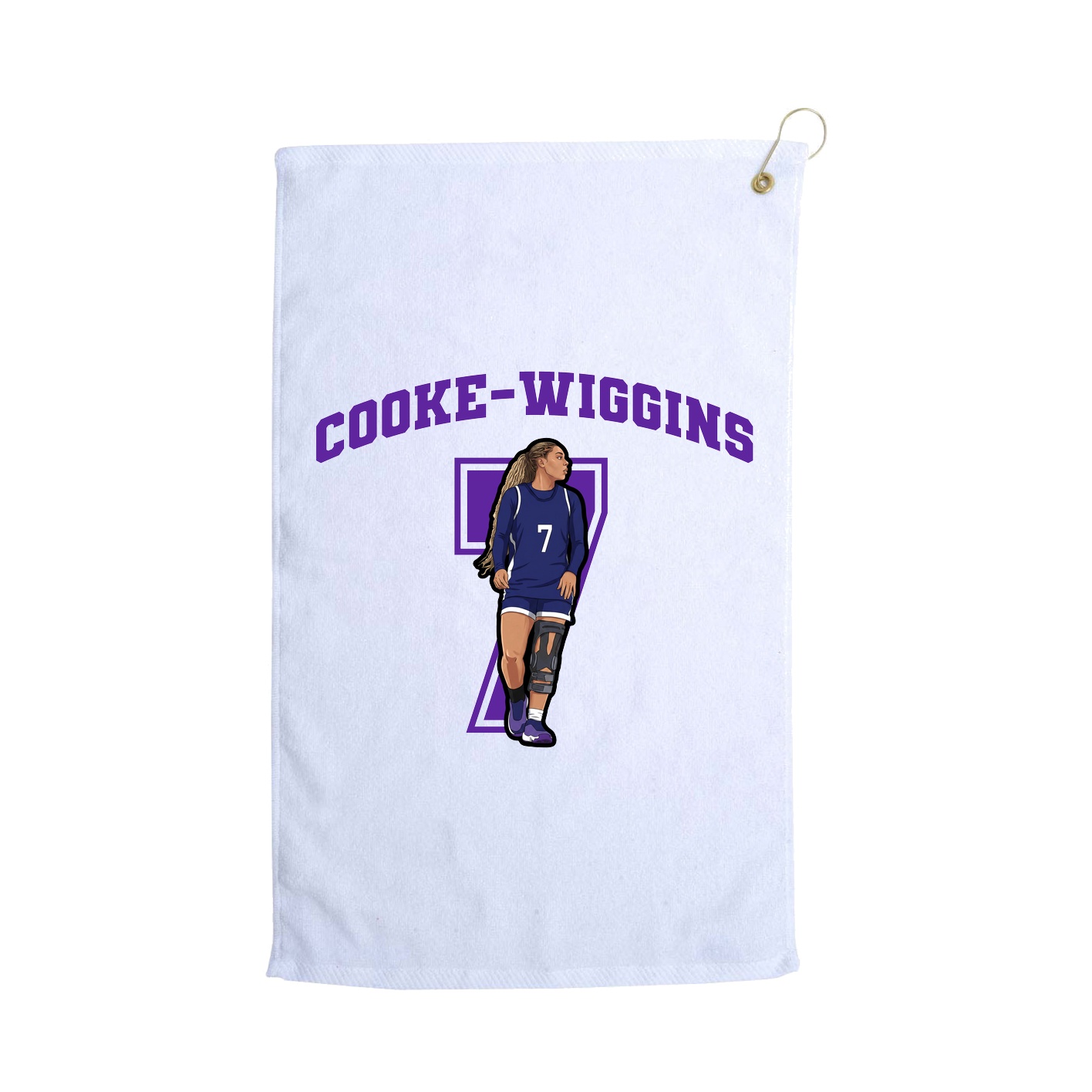 Golf Towel — Number in White