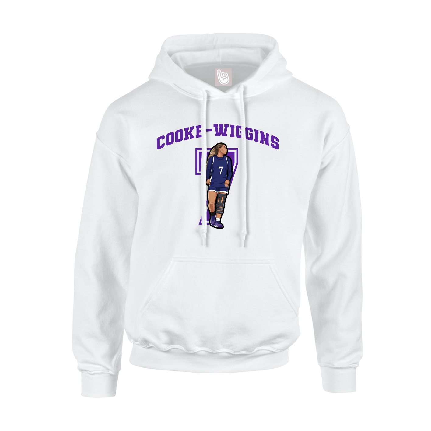 Hoodie — Number in White
