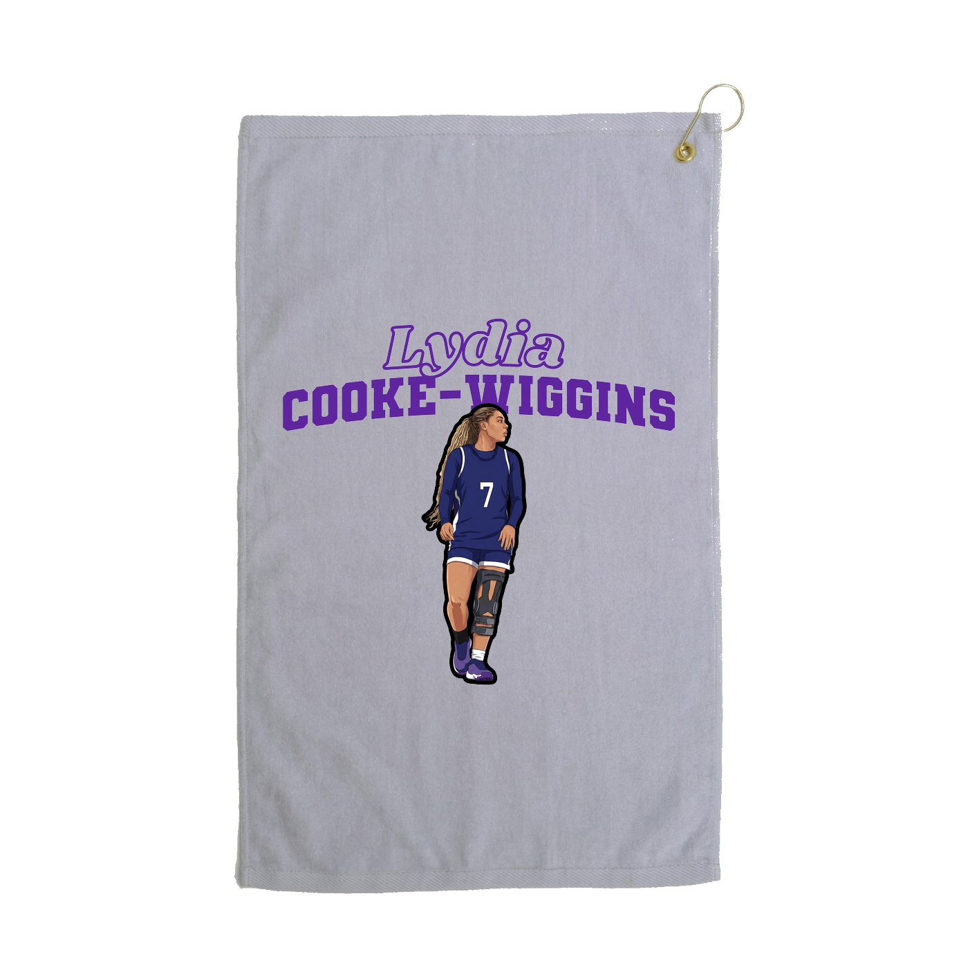 Golf Towel — Name Arch in Grey