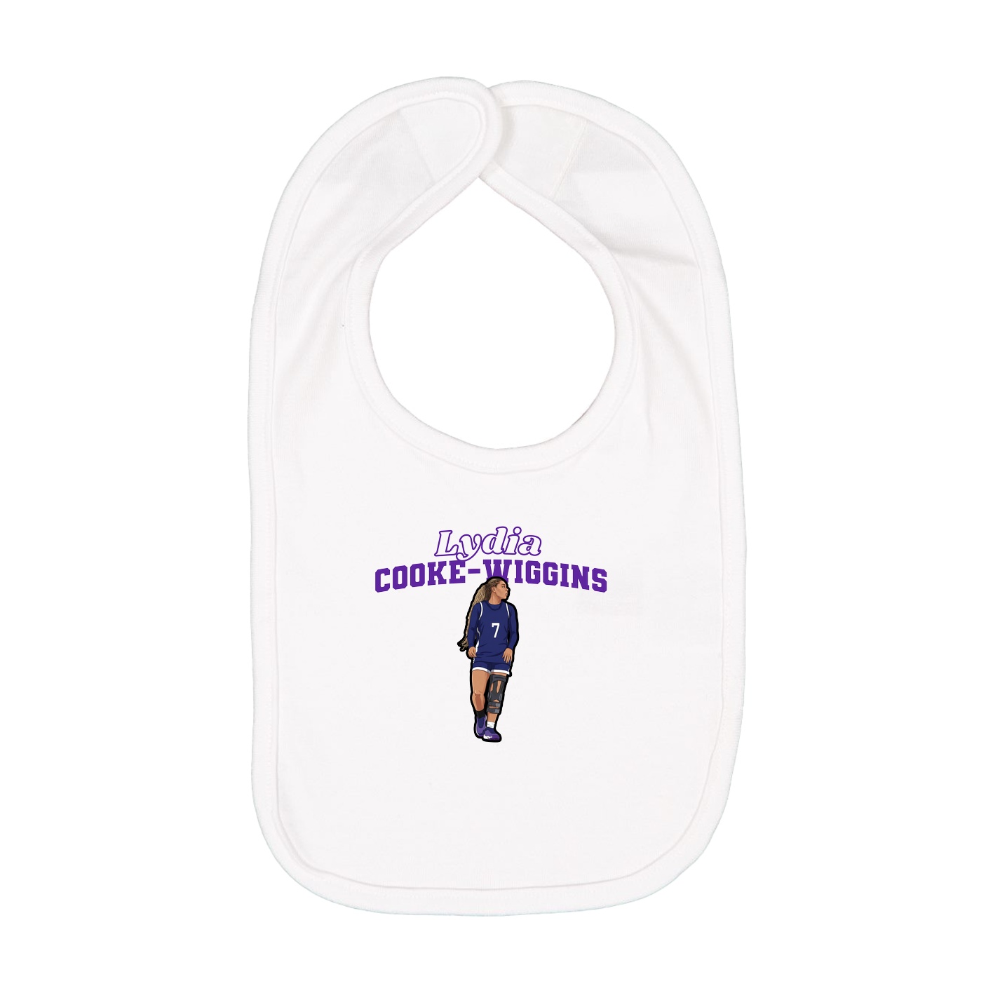 Infant Bib — Name Arch in White