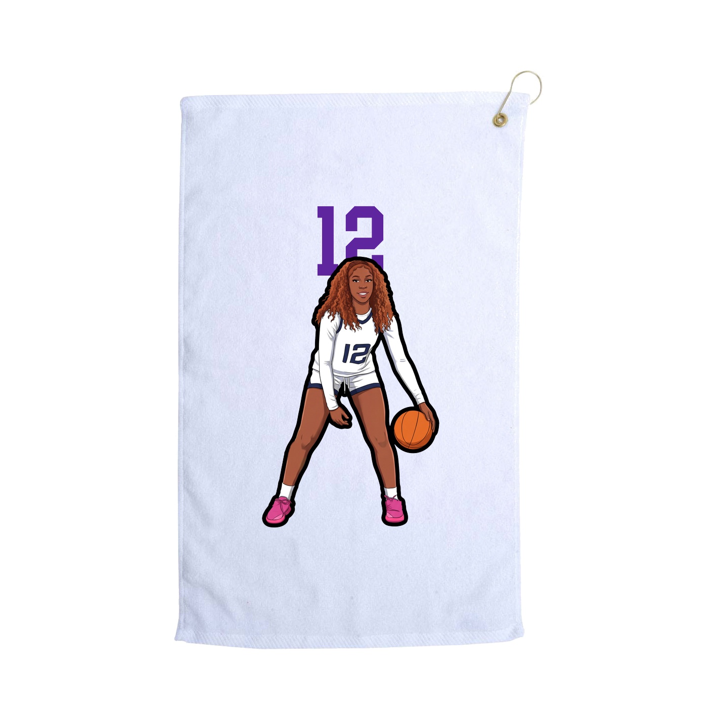 Golf Towel — Number Top in White
