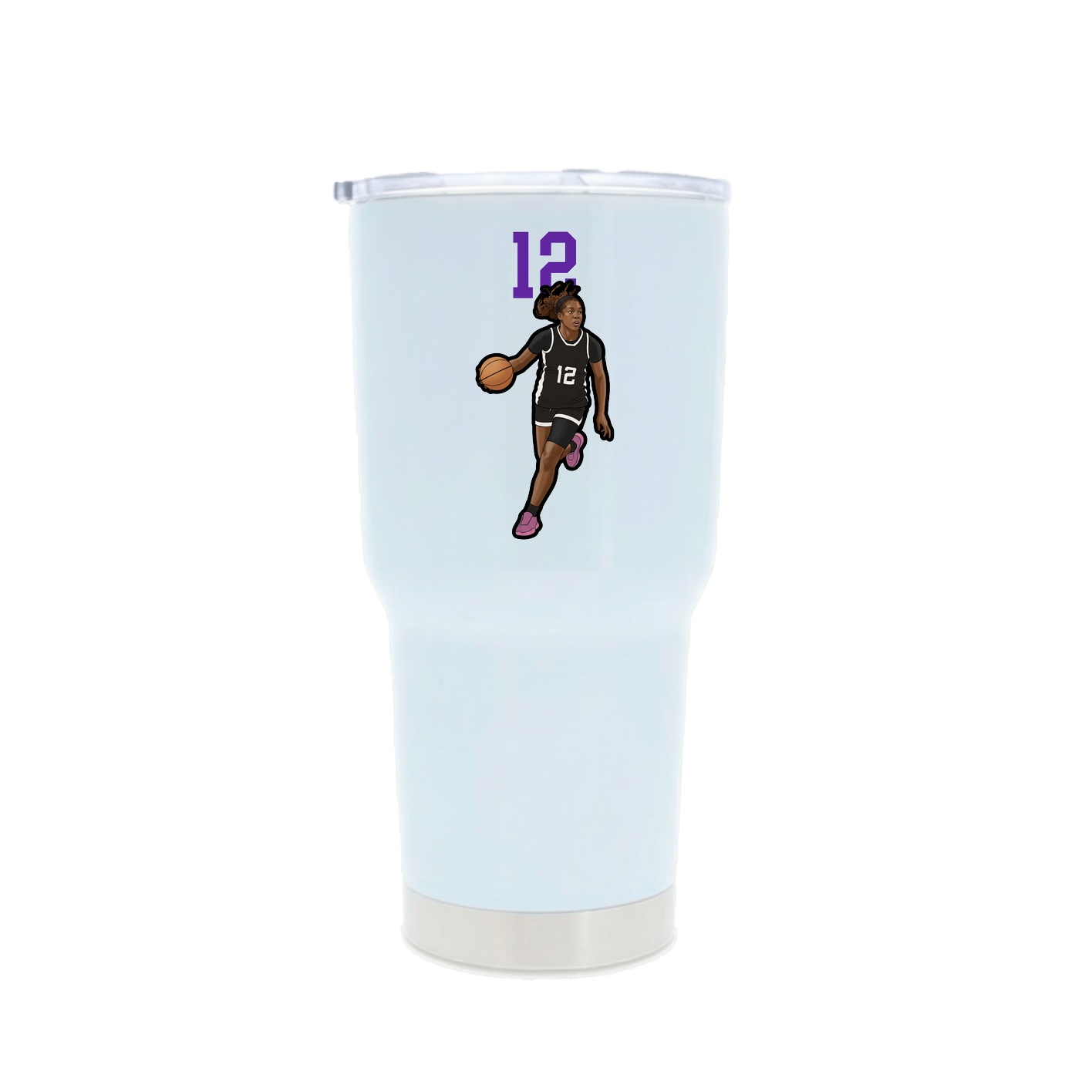 30oz Stainless Steel Tumbler — Number Top in White